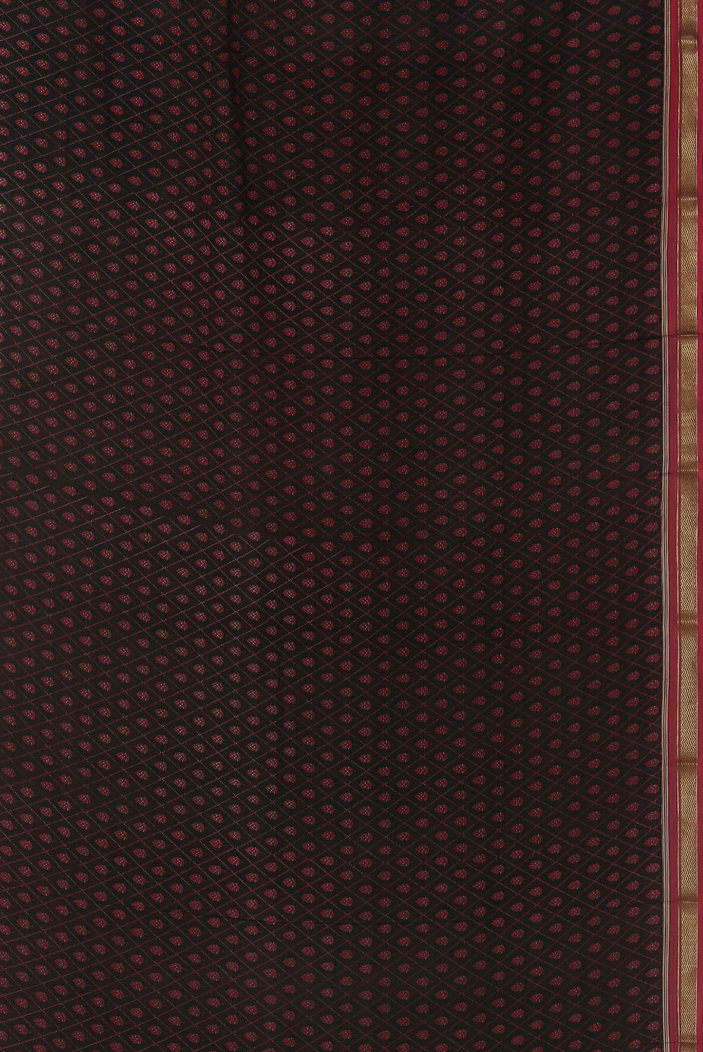 Black Mysore Crepe Saree
