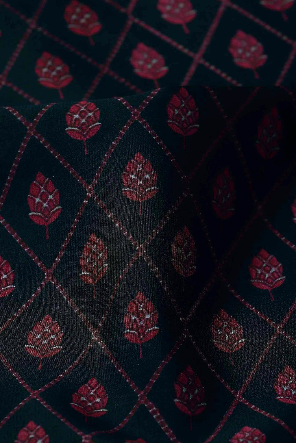 Black Mysore Crepe Saree