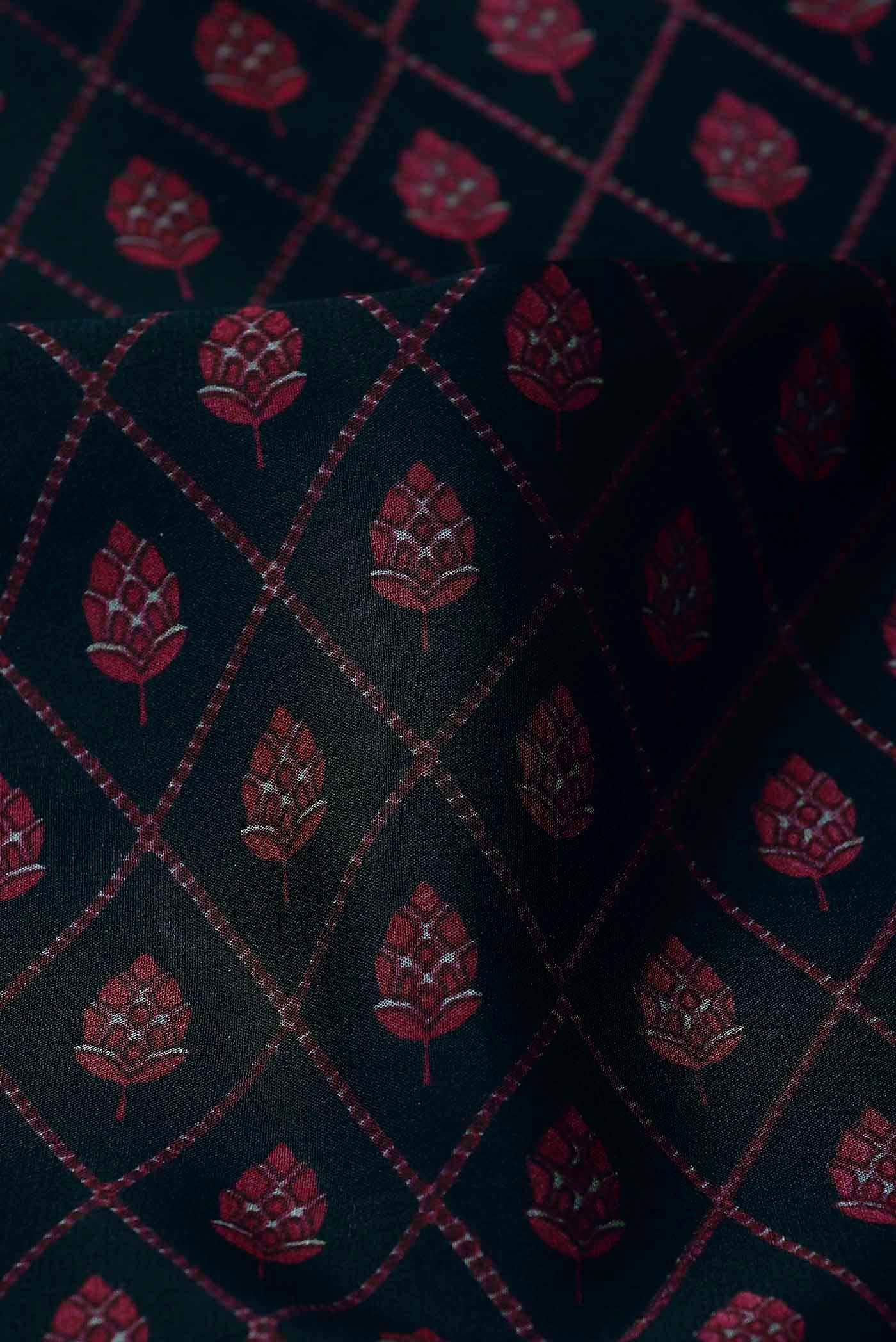 Black Mysore Crepe Saree