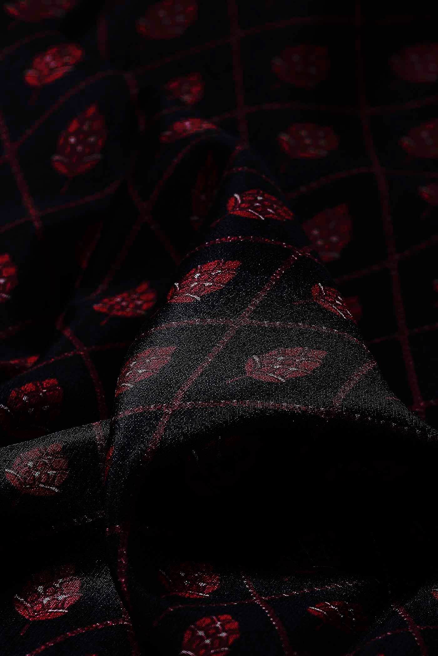 Black Mysore Crepe Saree