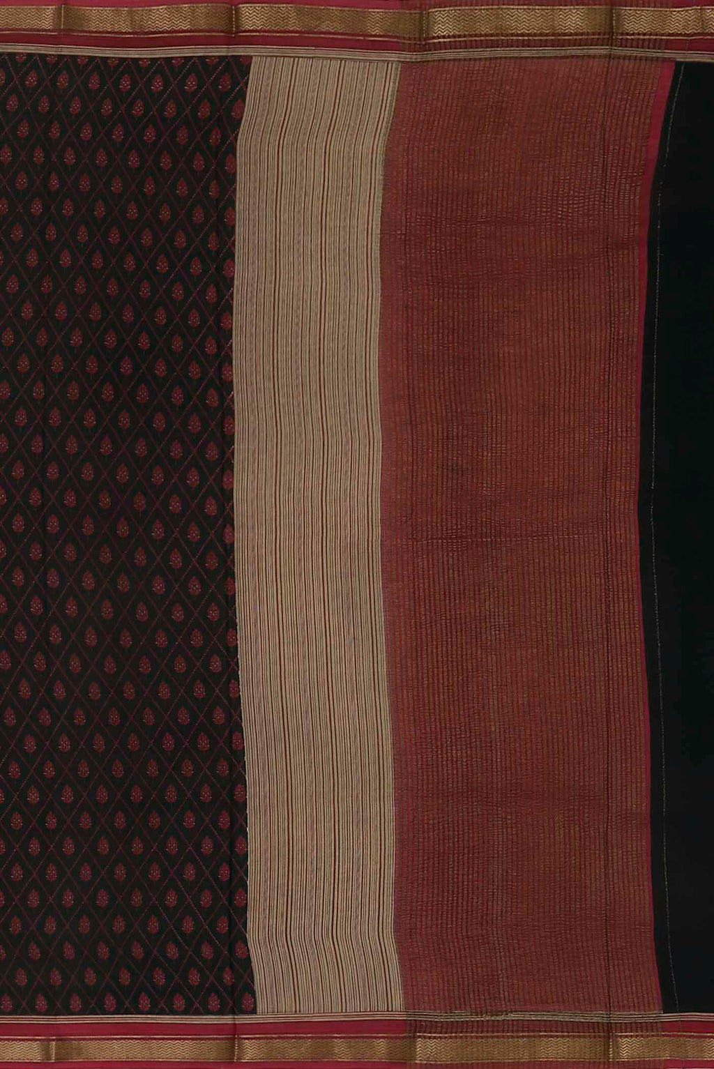 Black Mysore Crepe Saree