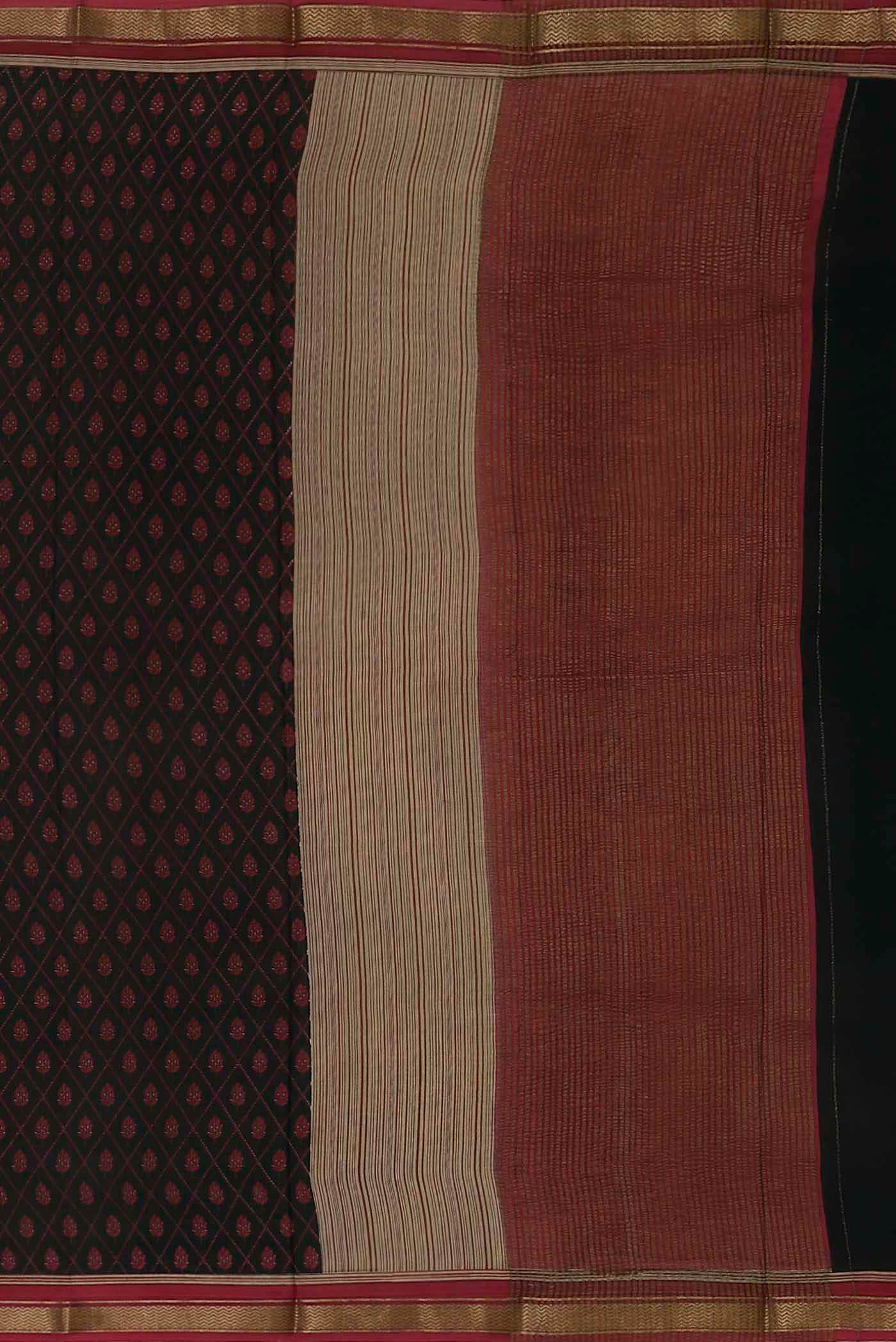Black Mysore Crepe Saree