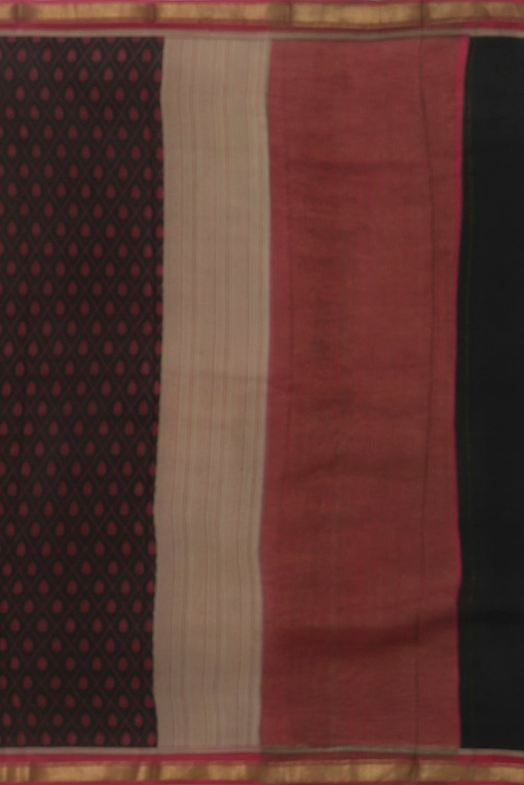 Black Mysore Crepe Saree