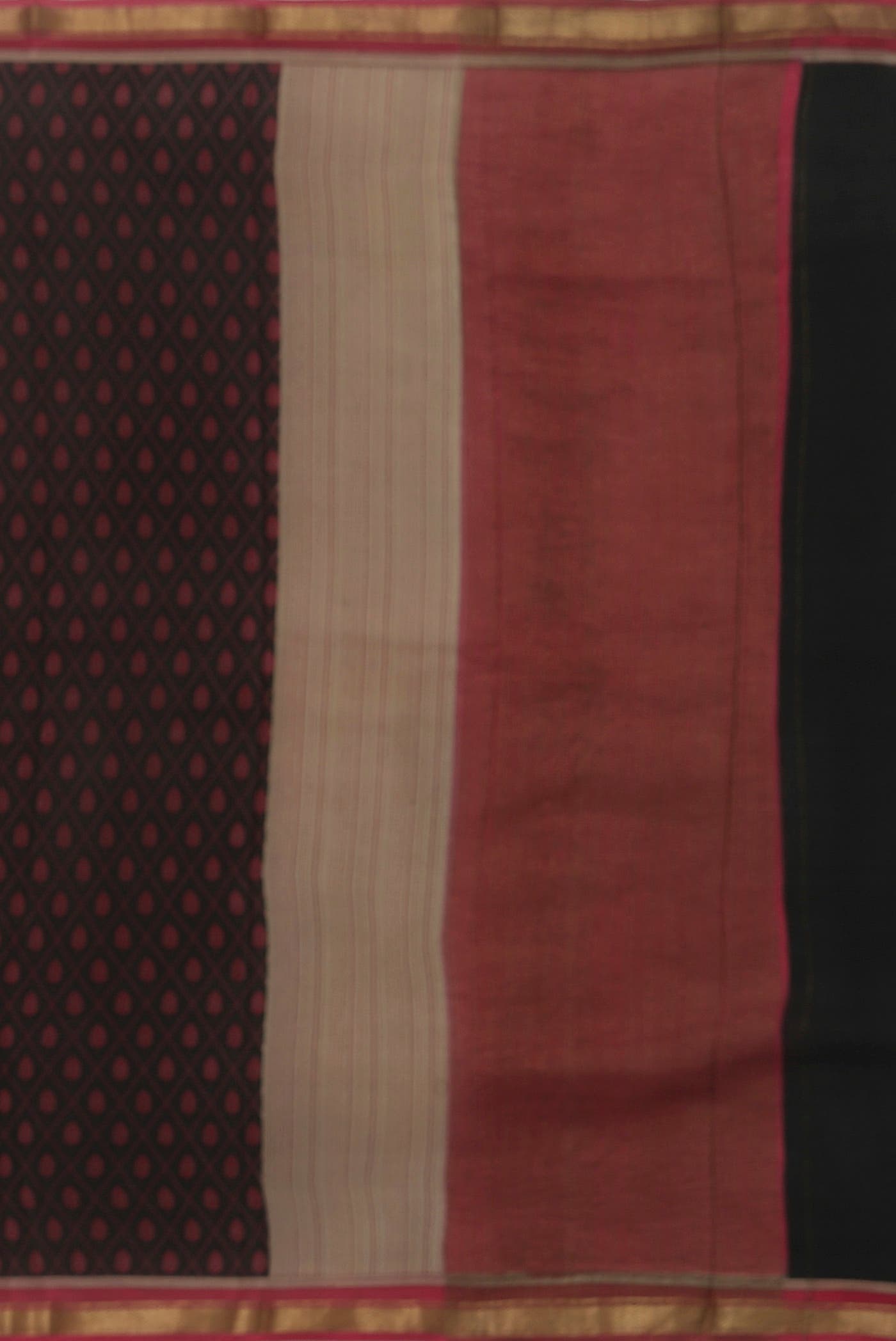 Black Mysore Crepe Saree