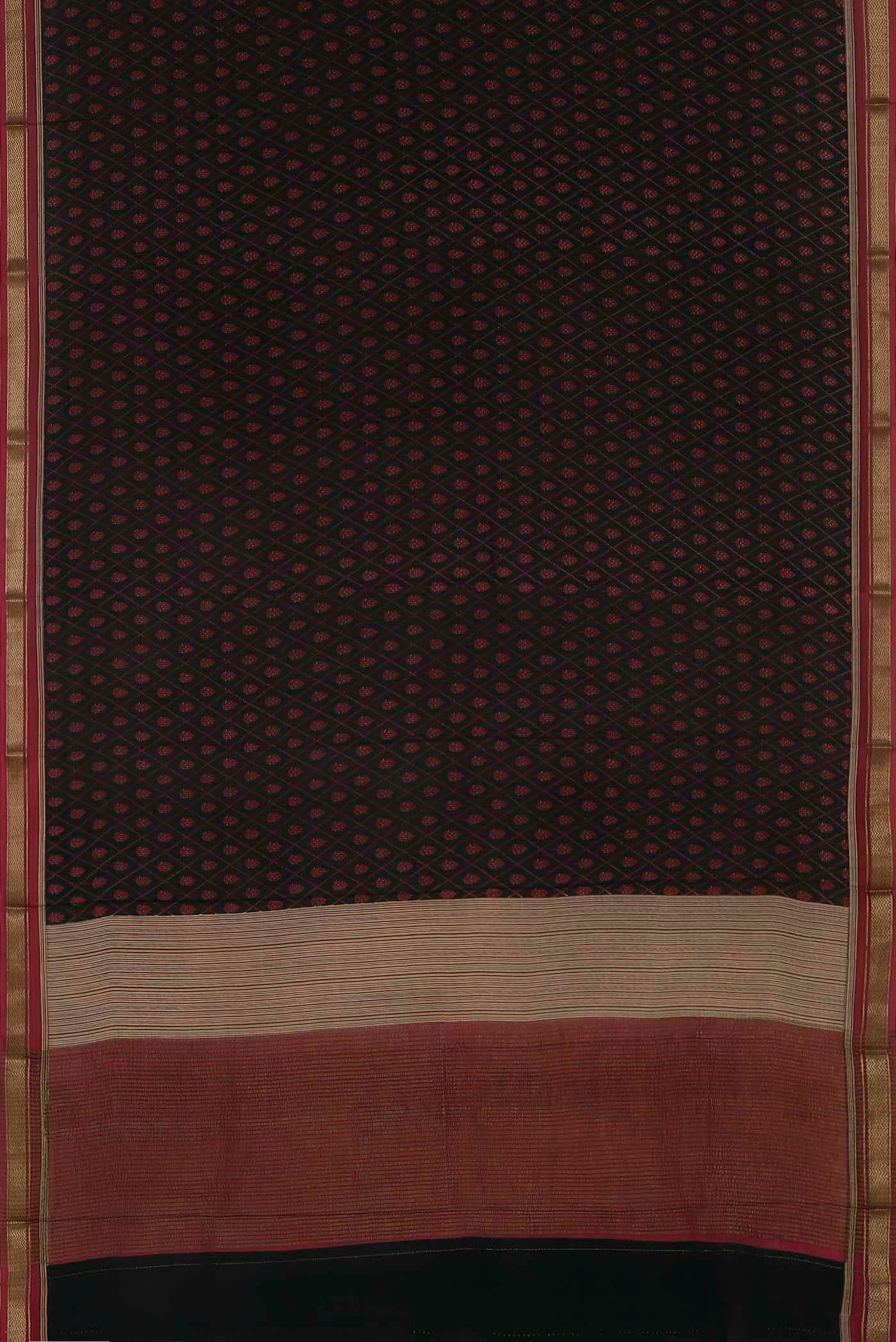 Black Mysore Crepe Saree