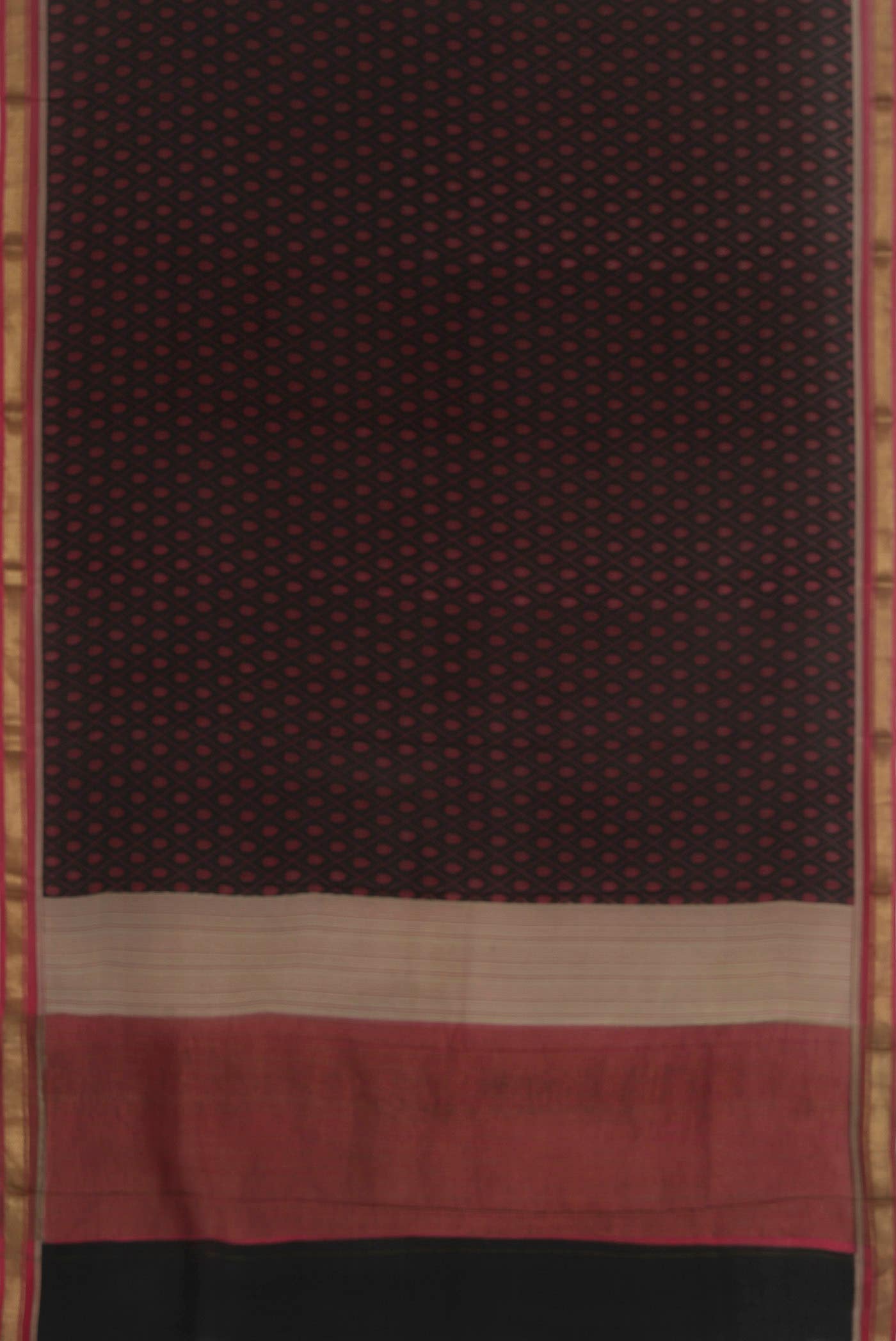 Black Mysore Crepe Saree