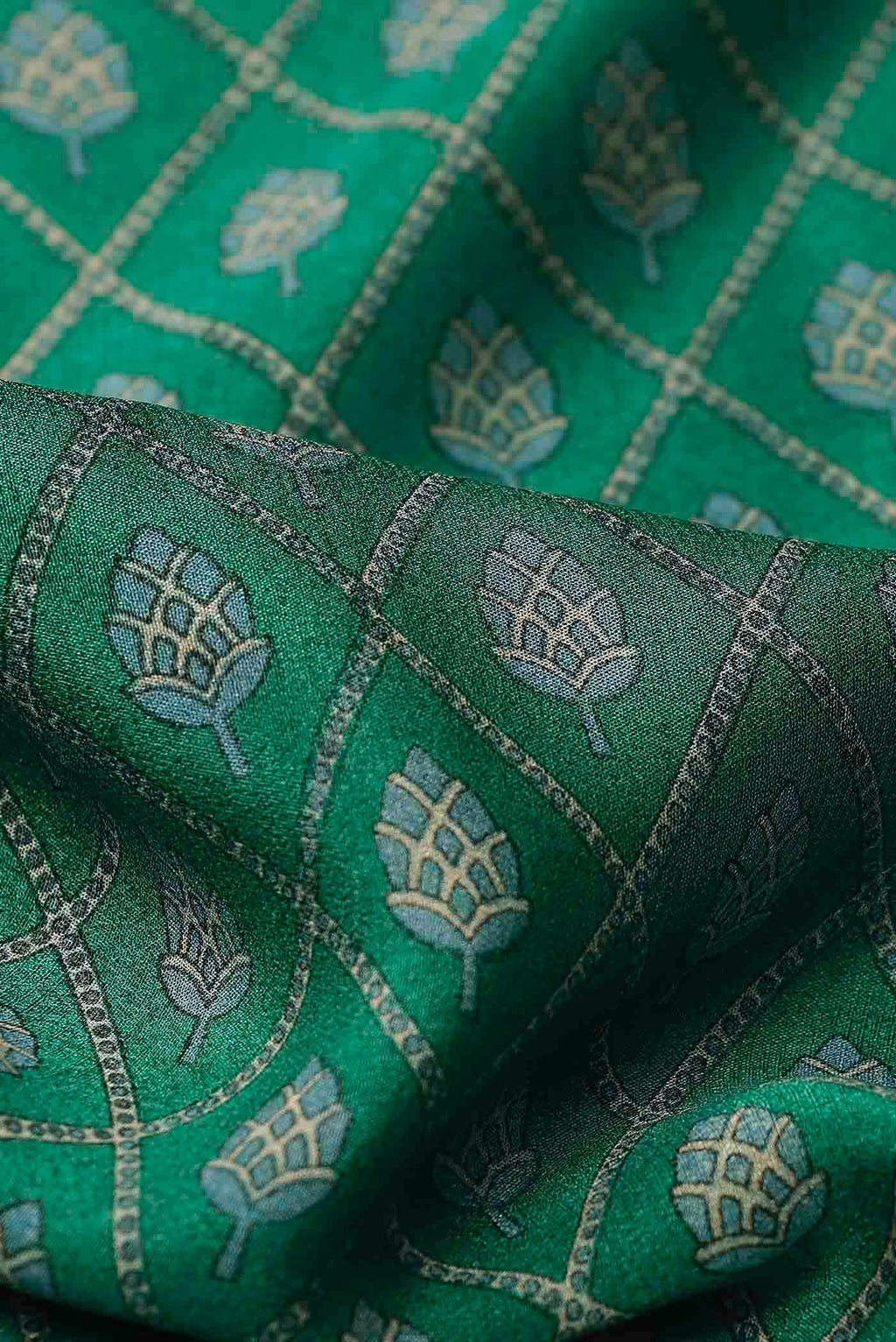 Green Mysore Crepe Saree