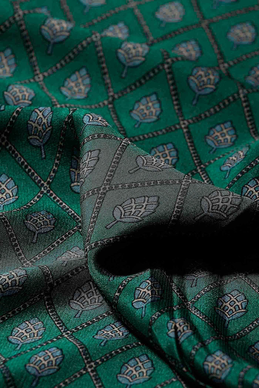 Green Mysore Crepe Saree