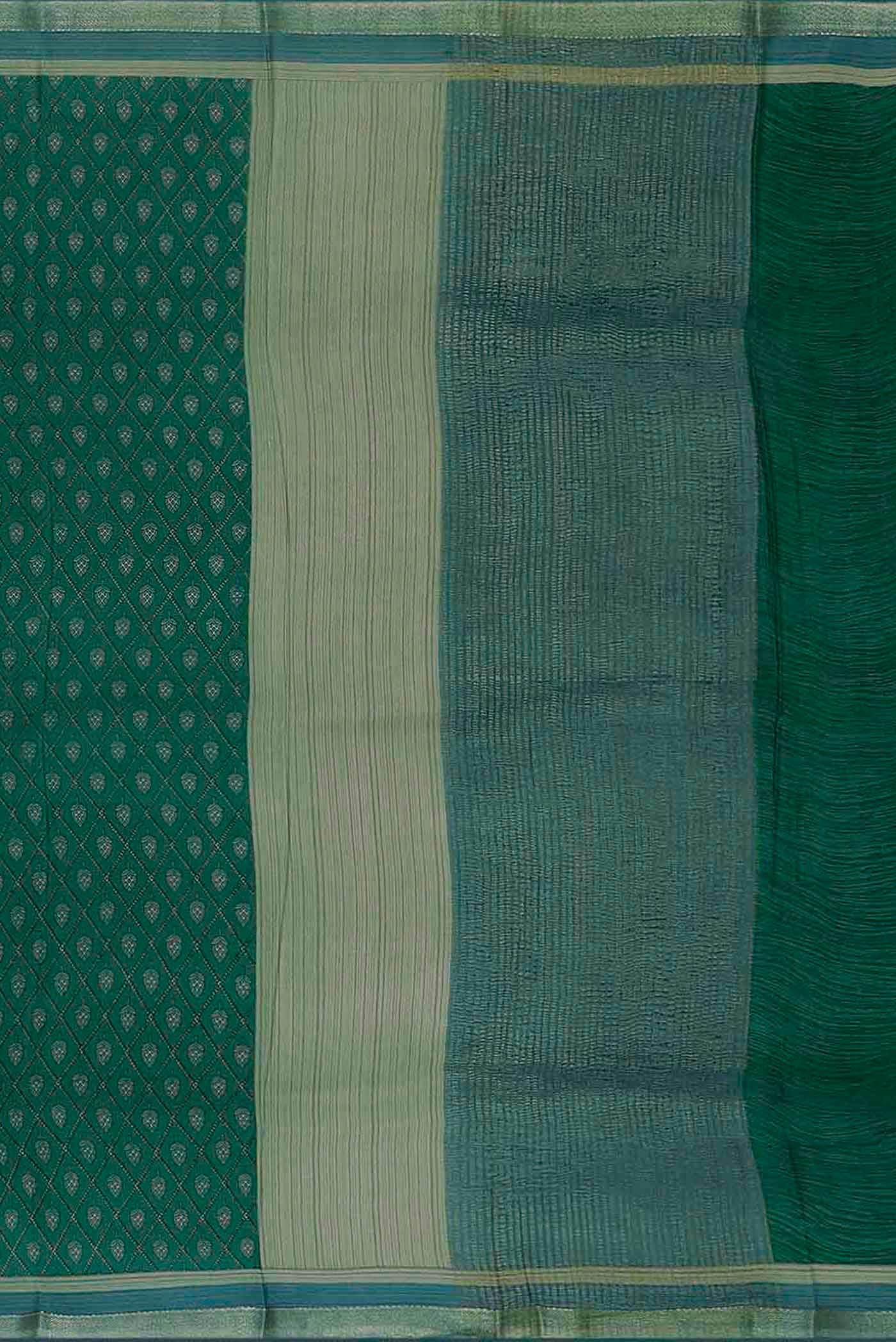 Green Mysore Crepe Saree