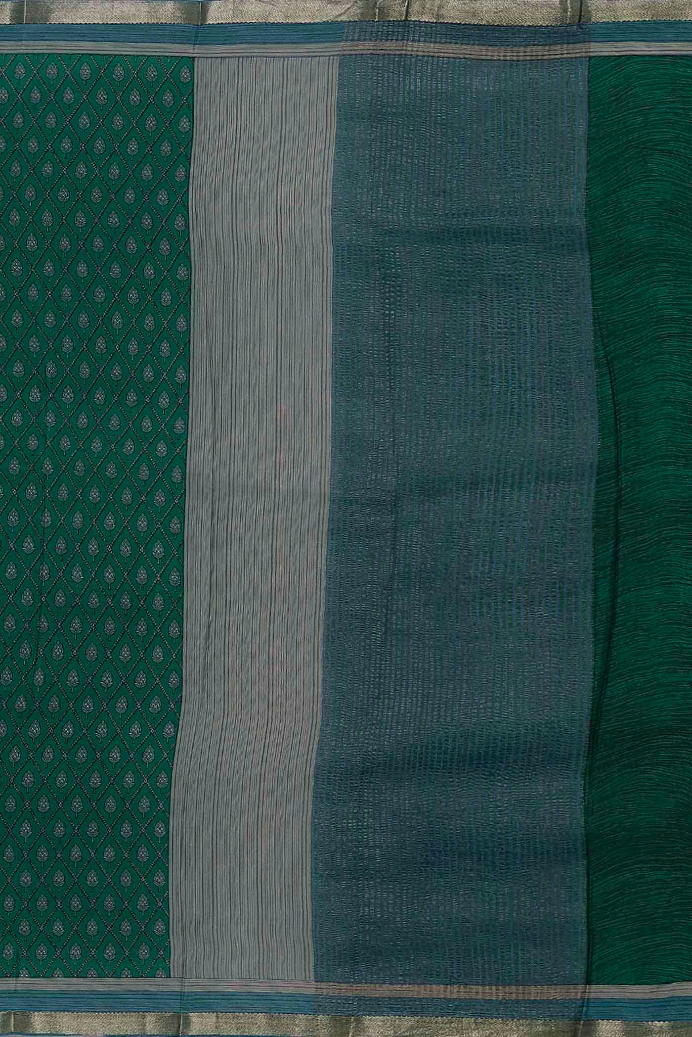 Green Mysore Crepe Saree