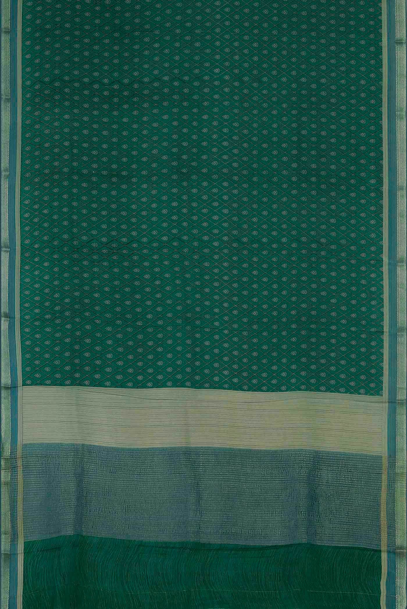Green Mysore Crepe Saree