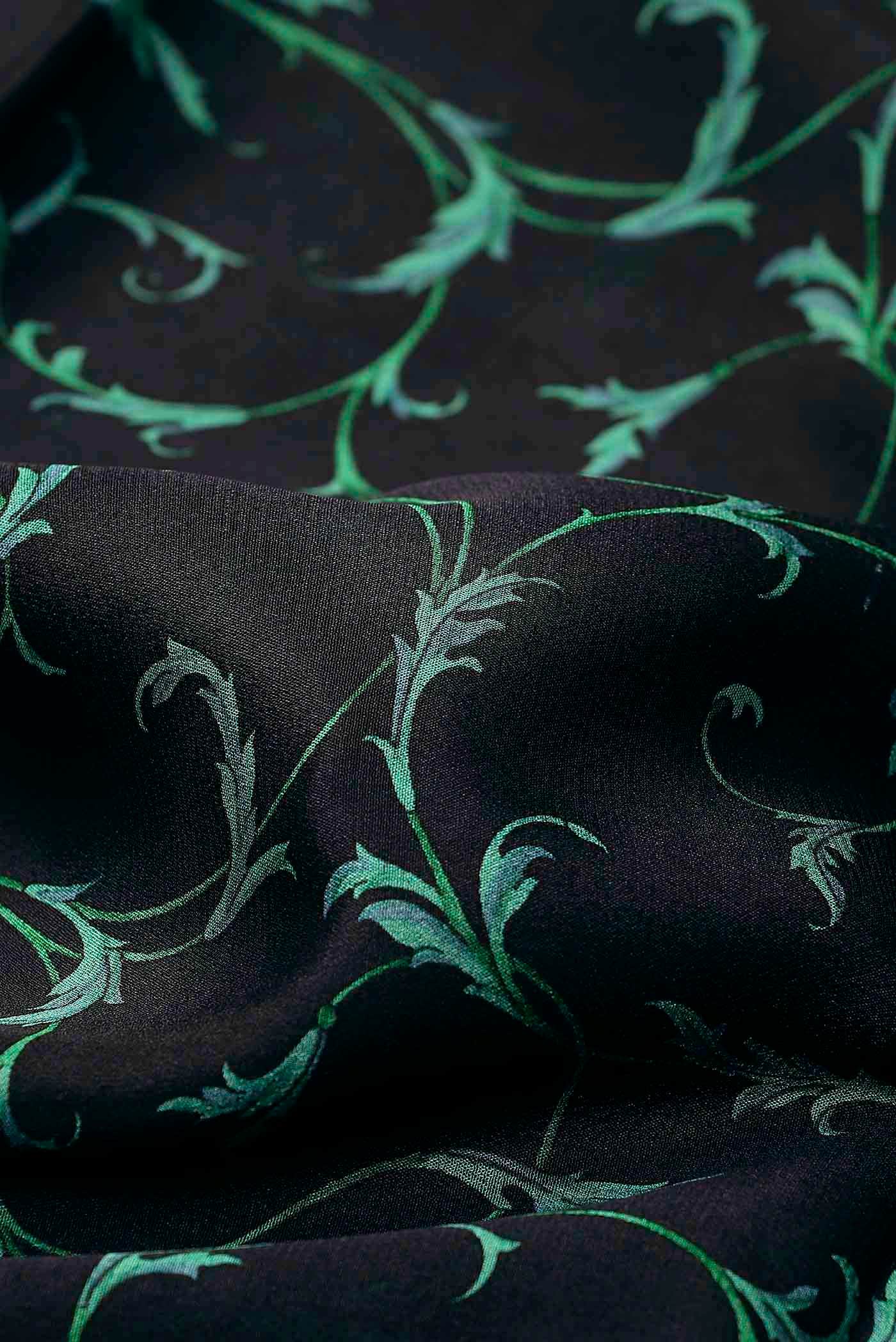 Black Mysore Crepe Saree