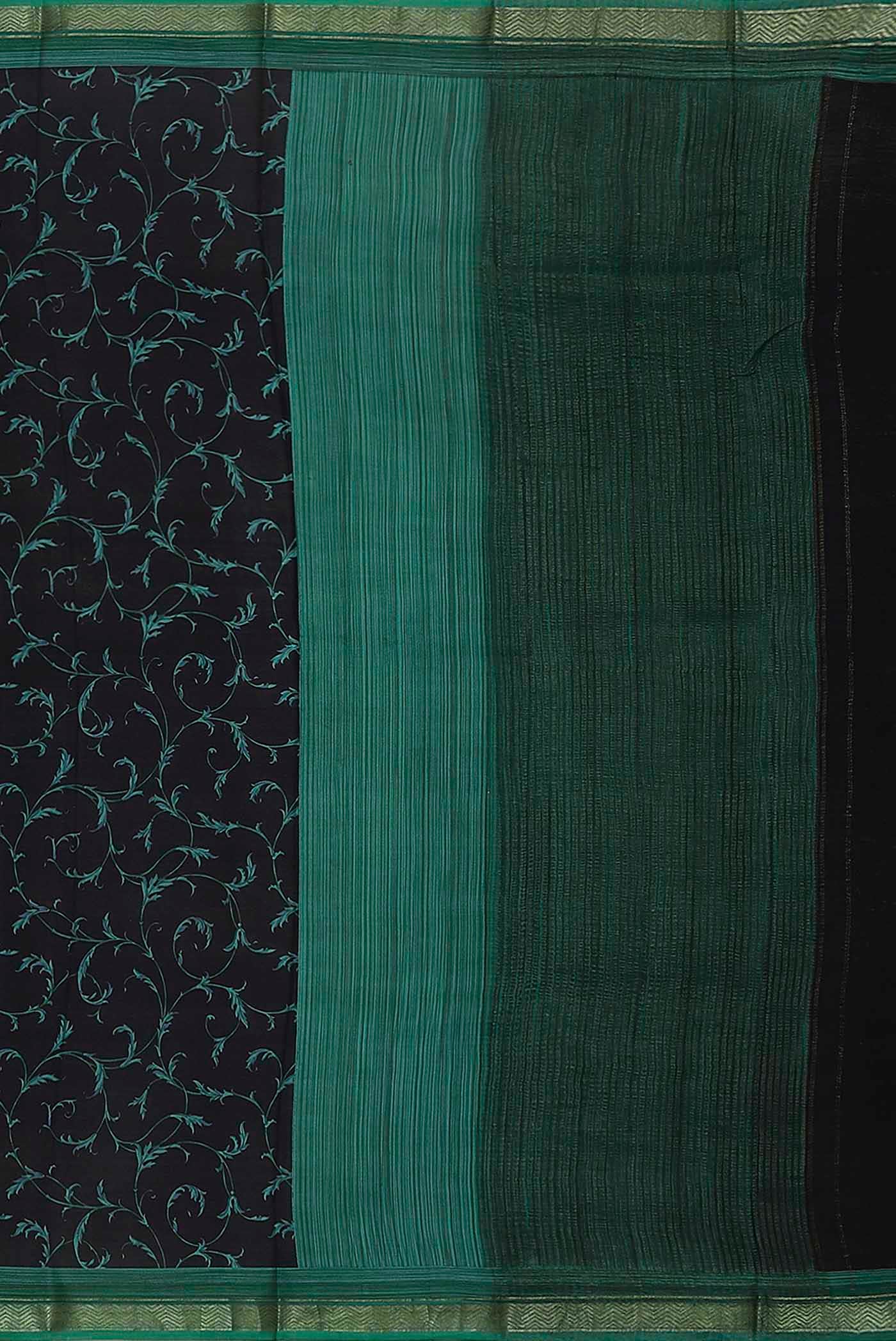 Black Mysore Crepe Saree