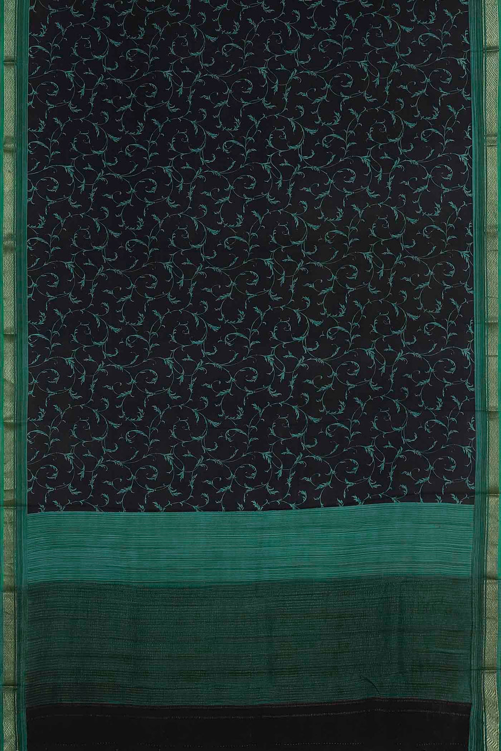Black Mysore Crepe Saree