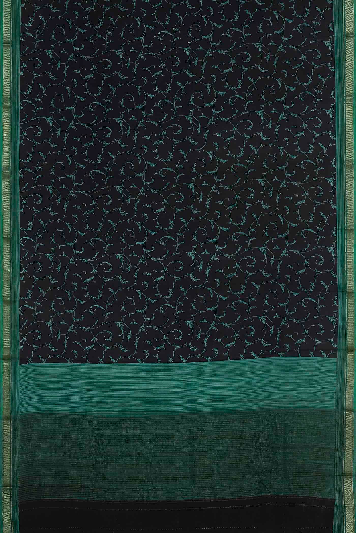 Black Mysore Crepe Saree