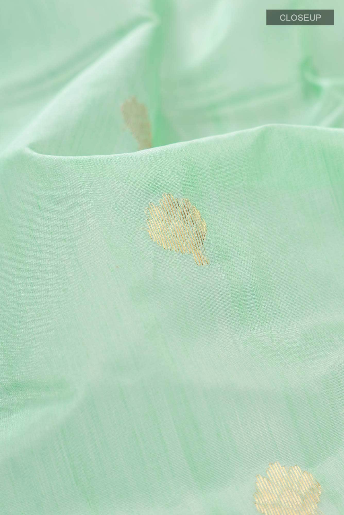 Sea Green Chanderi Silk Cotton Saree