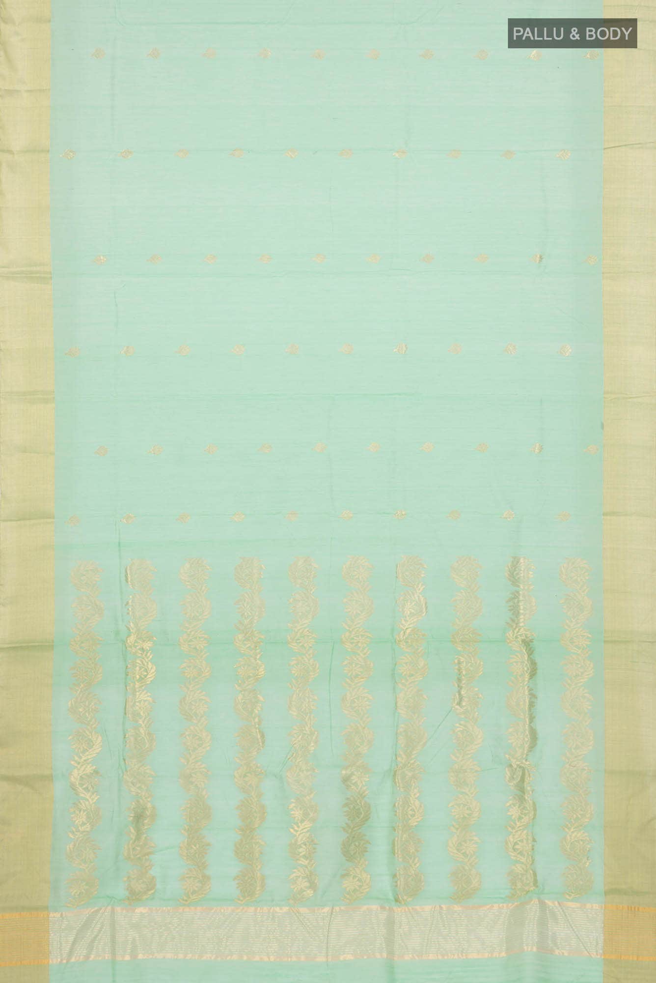 Sea Green Chanderi Silk Cotton Saree