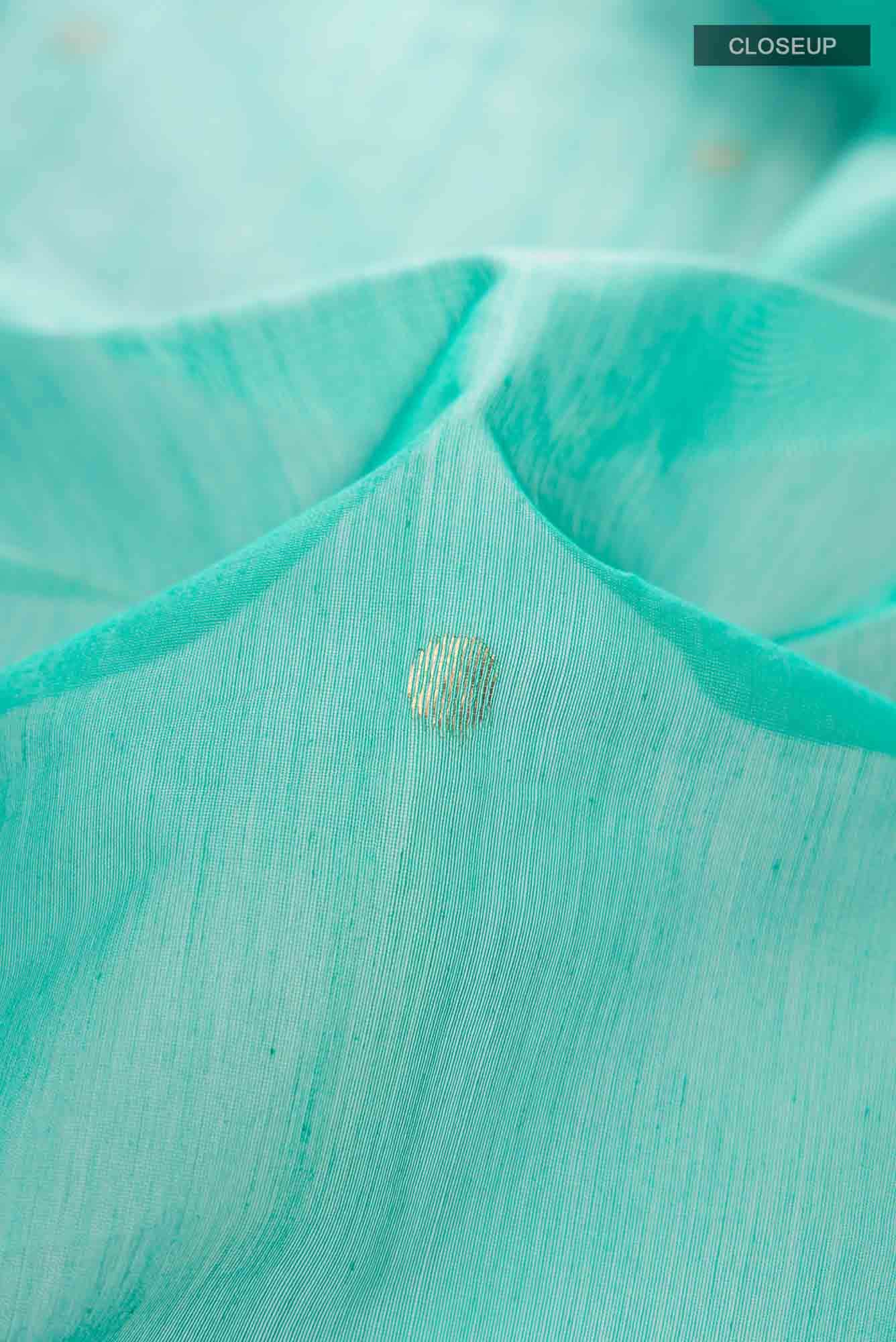 Mint Green Chanderi Silk Cotton Saree