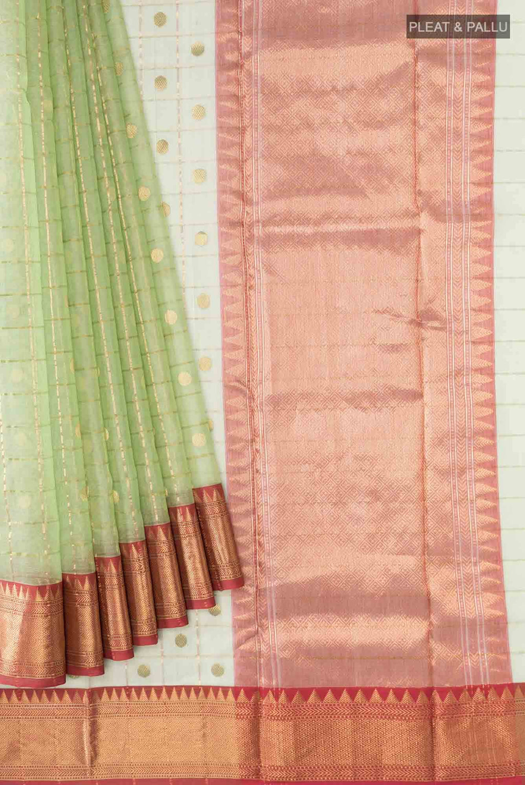 Sea Green Chanderi Silk Saree