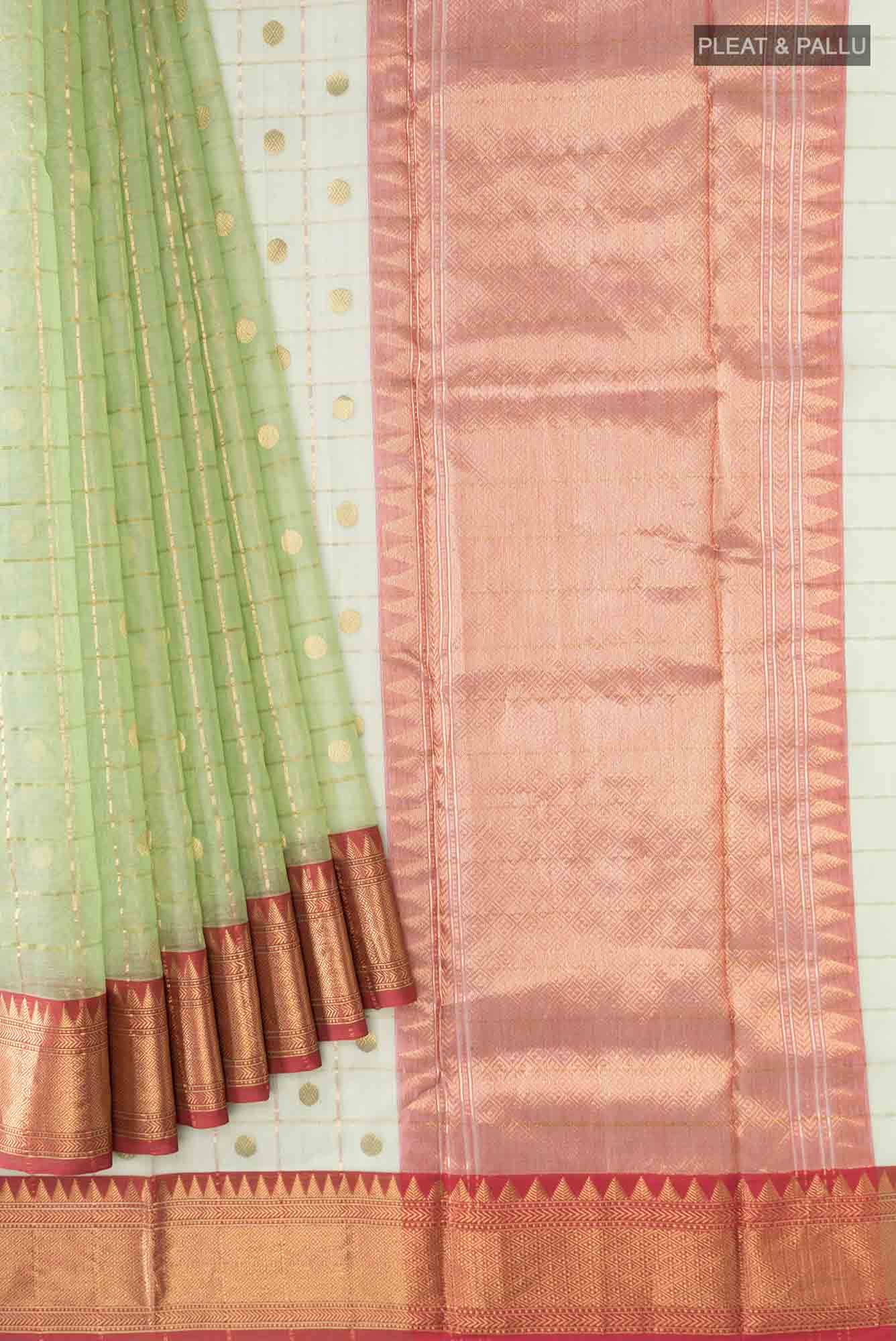 Sea Green Chanderi Silk Saree