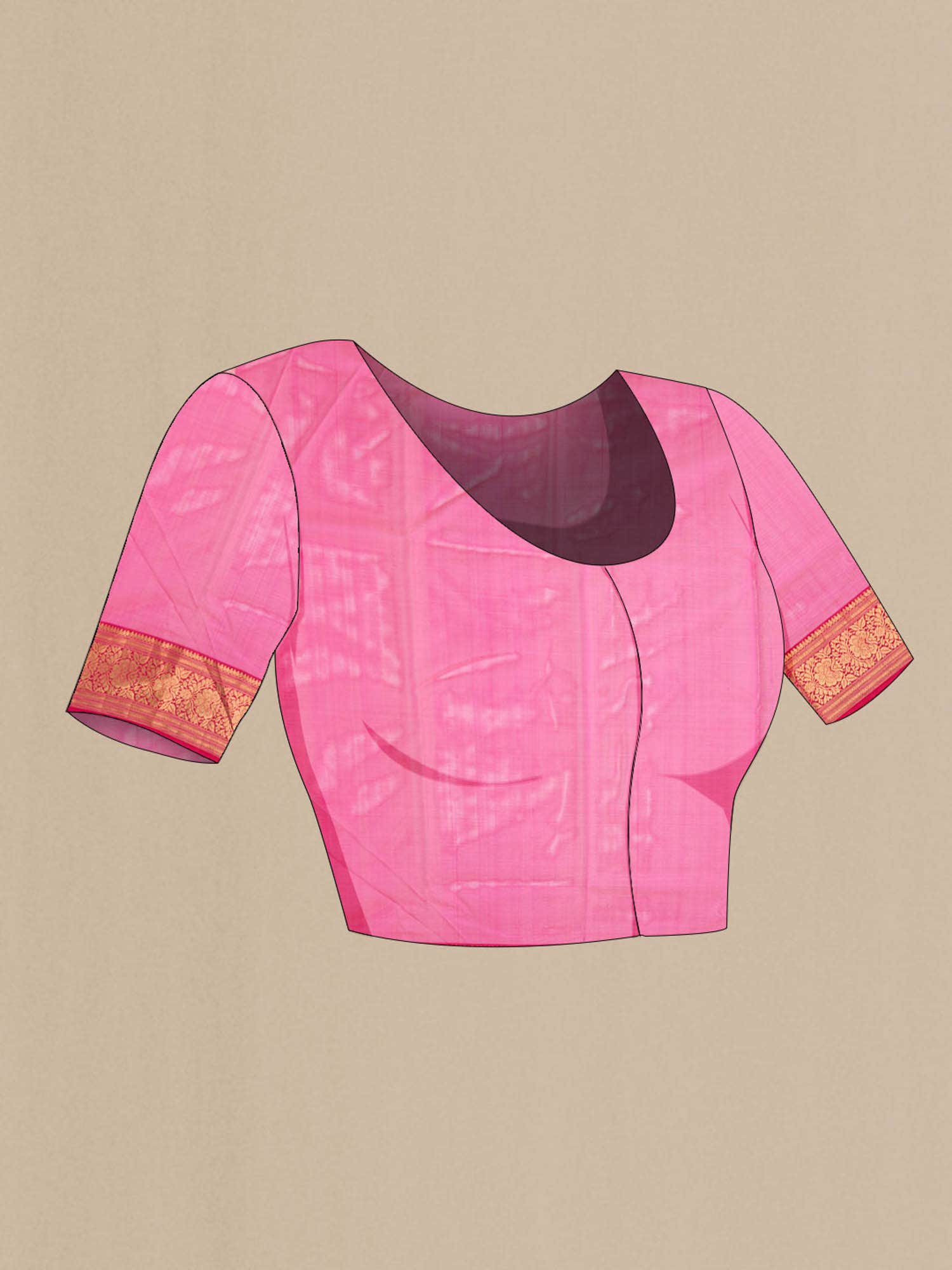 Pink Chanderi Silk Saree