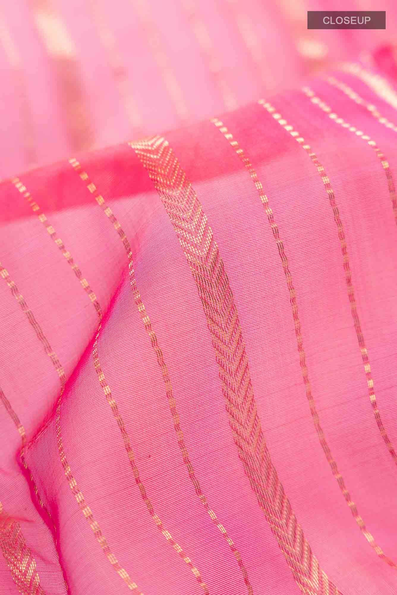 Pink Chanderi Silk Saree