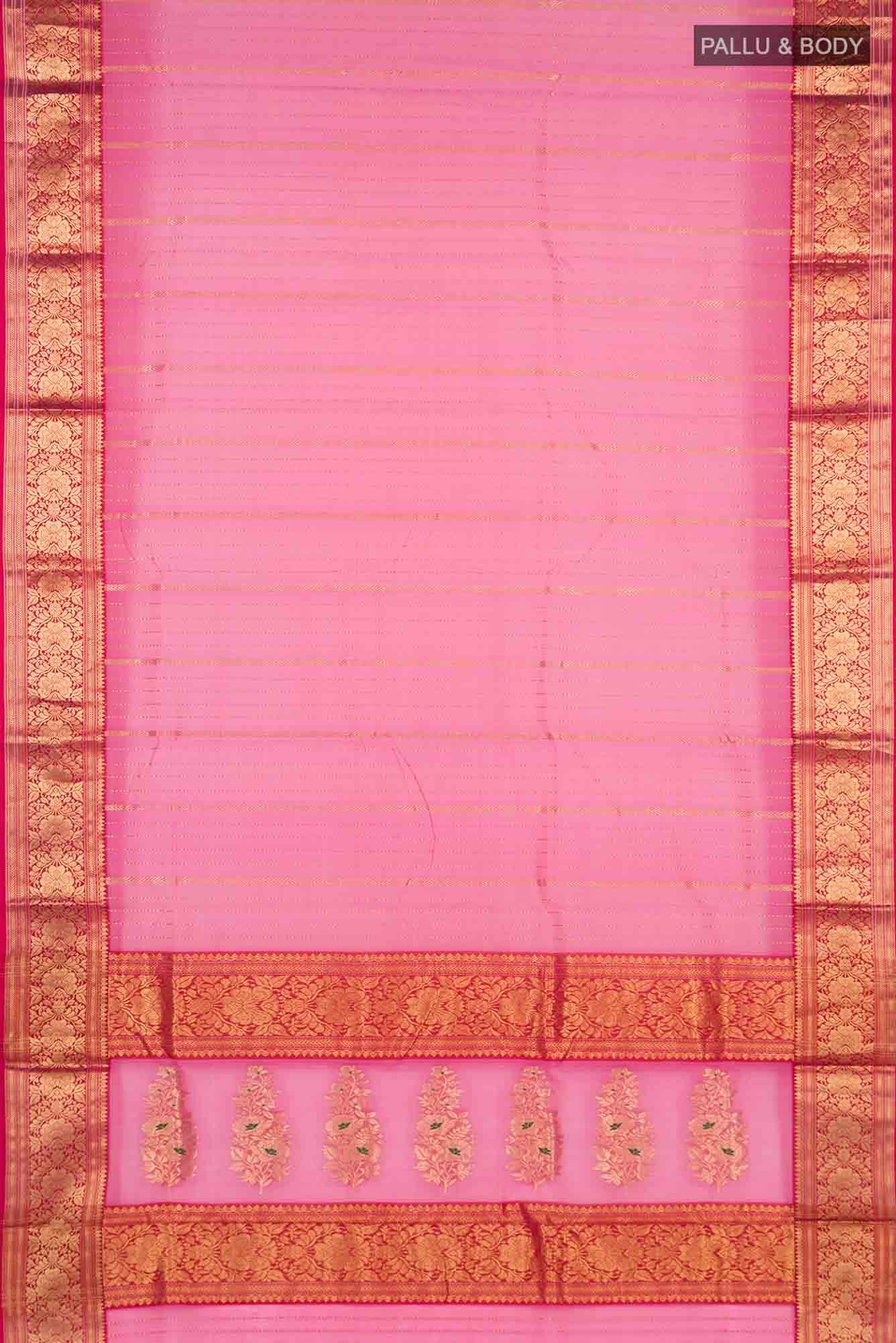 Pink Chanderi Silk Saree