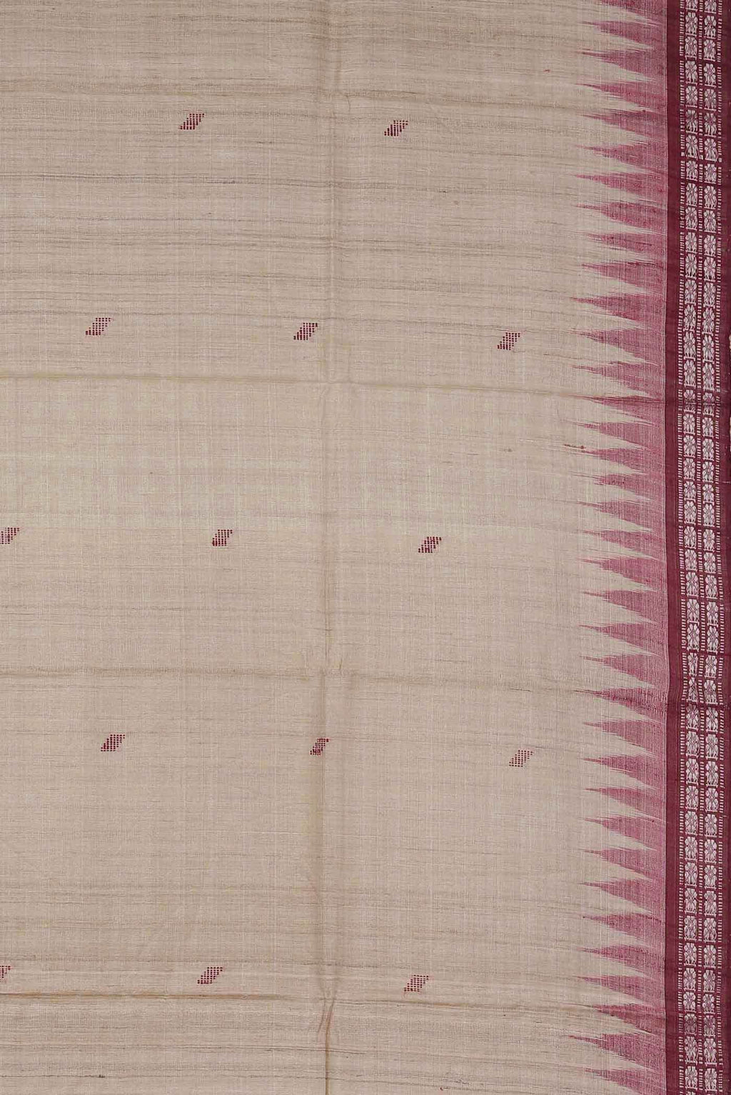Beige Tussar Silk Saree
