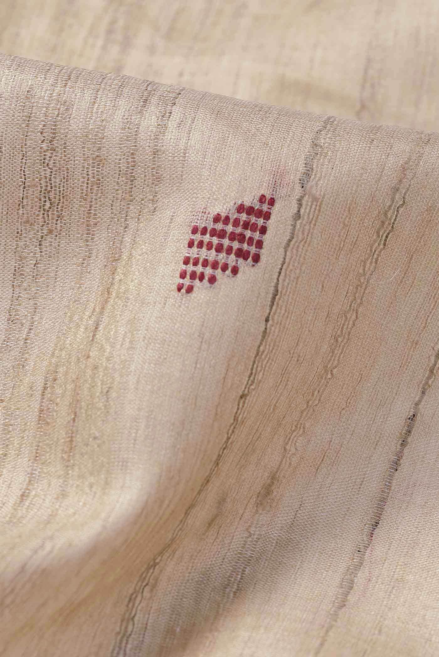 Beige Tussar Silk Saree