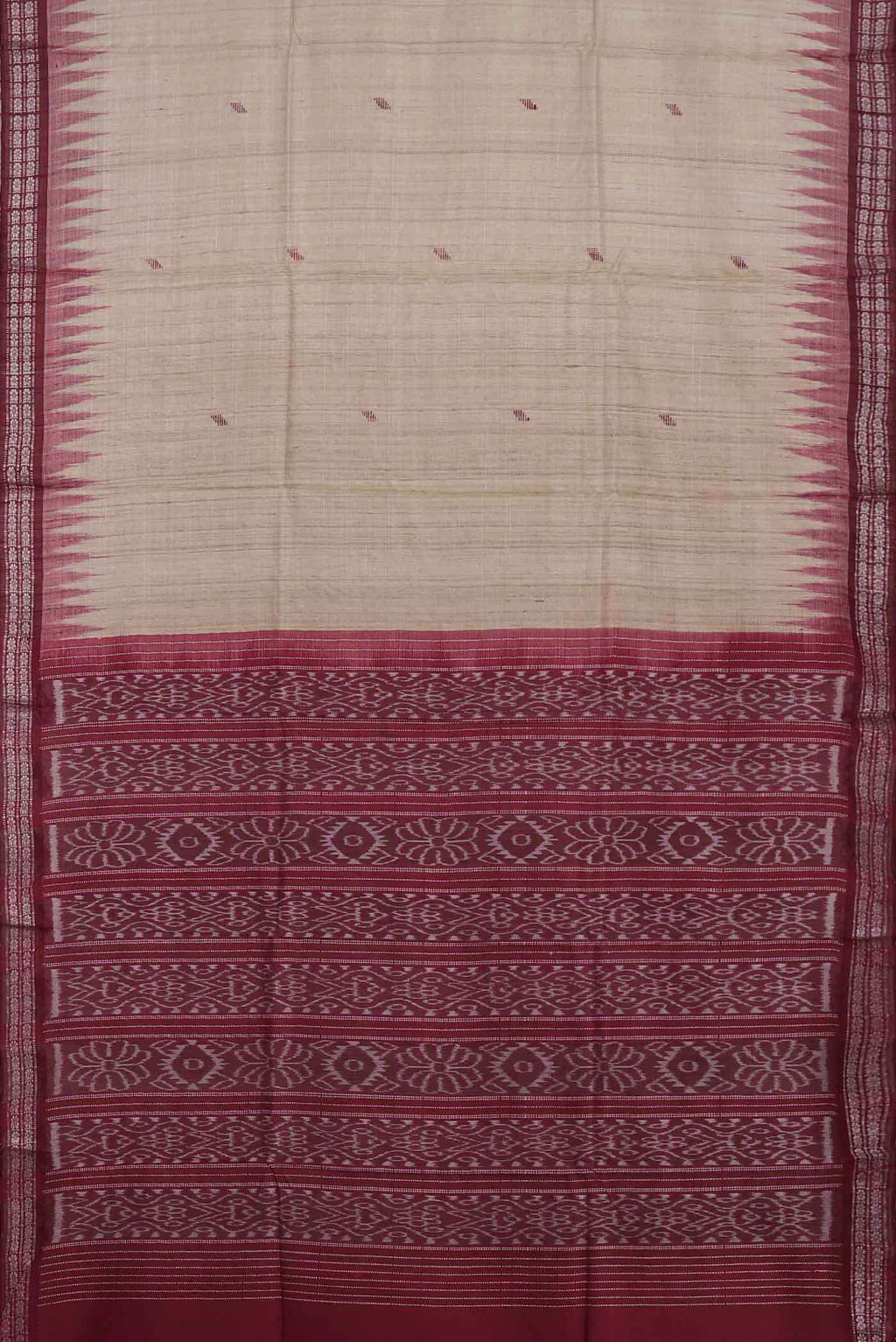 Beige Tussar Silk Saree
