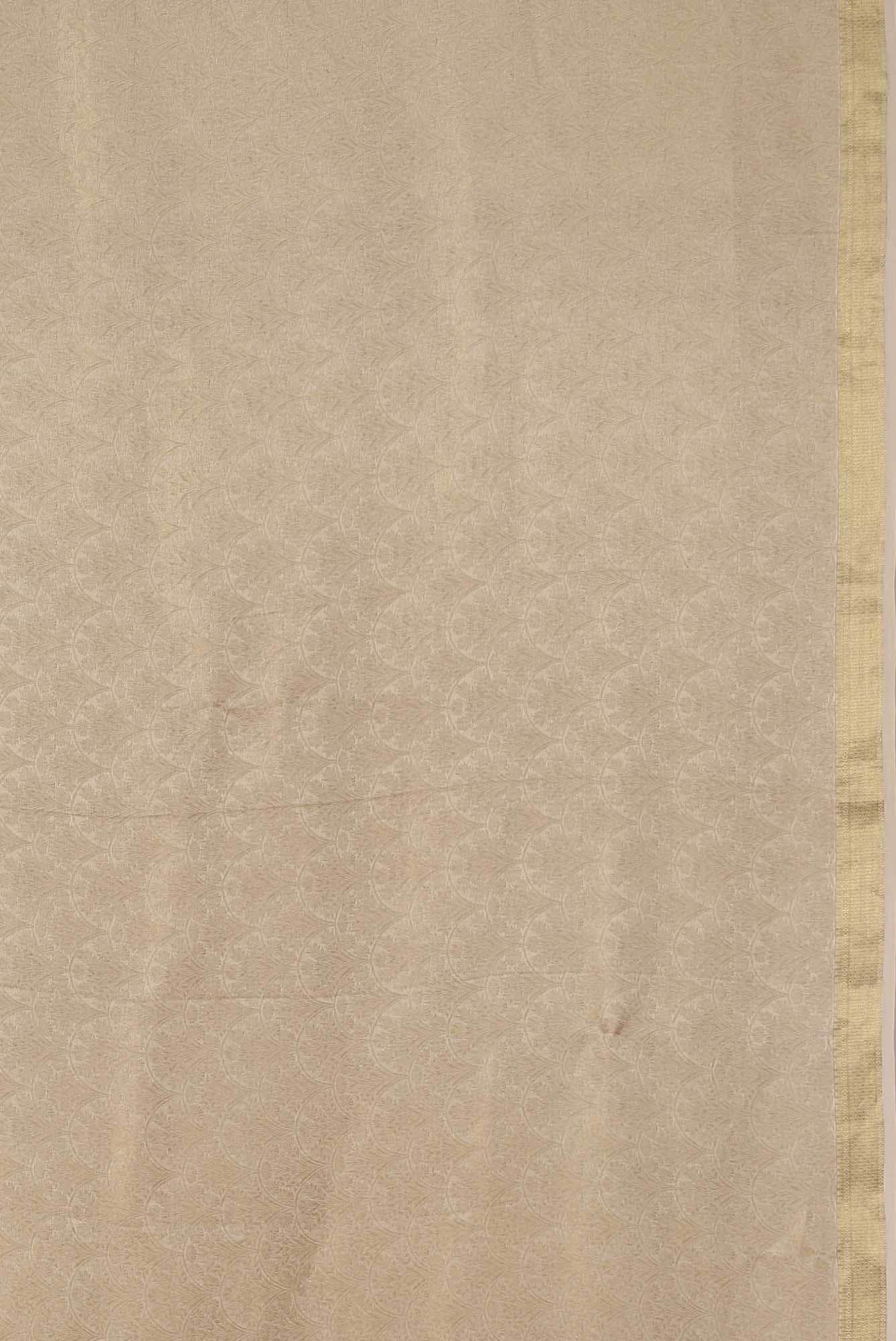 Beige Mysore Crepe Saree