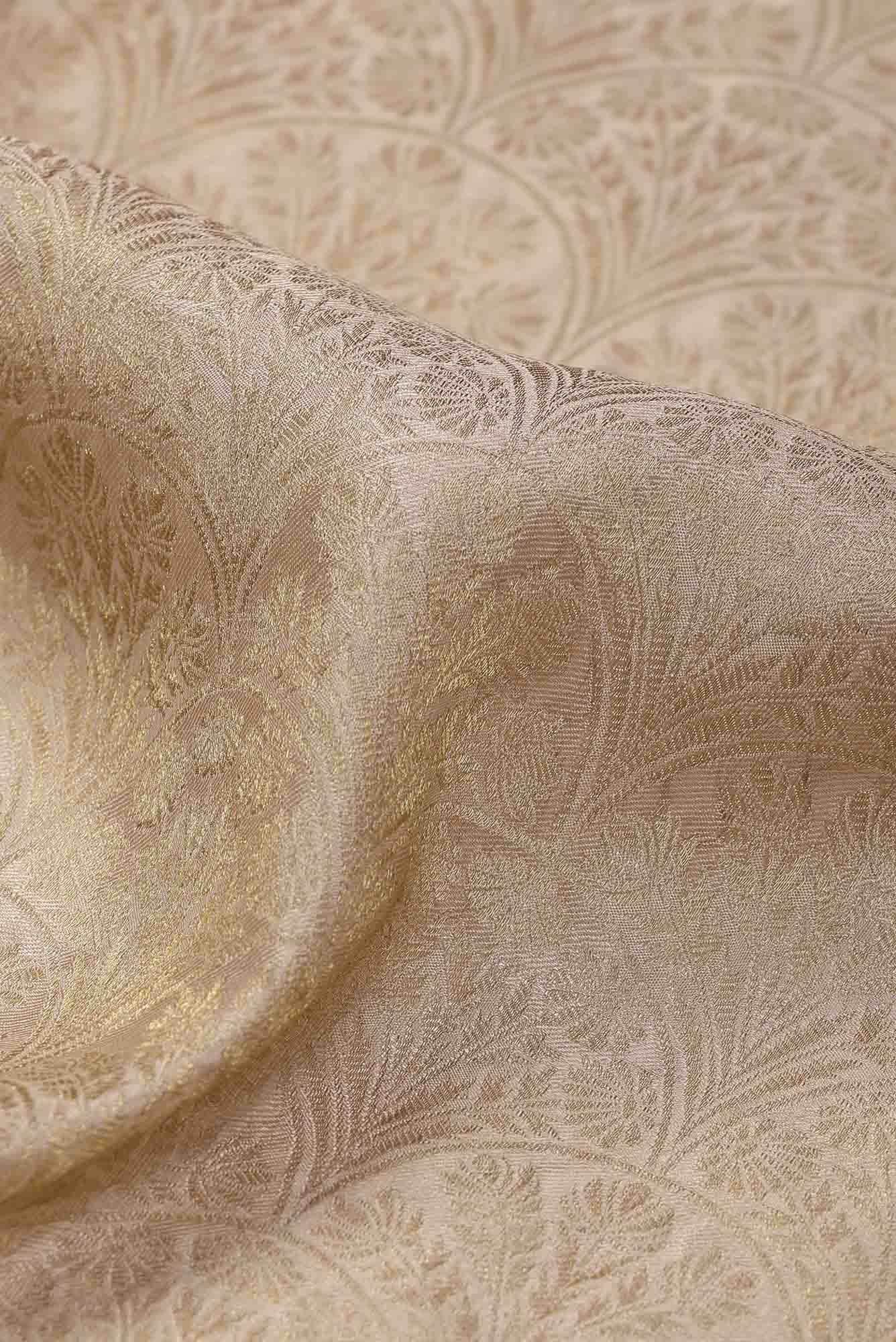 Beige Mysore Crepe Saree