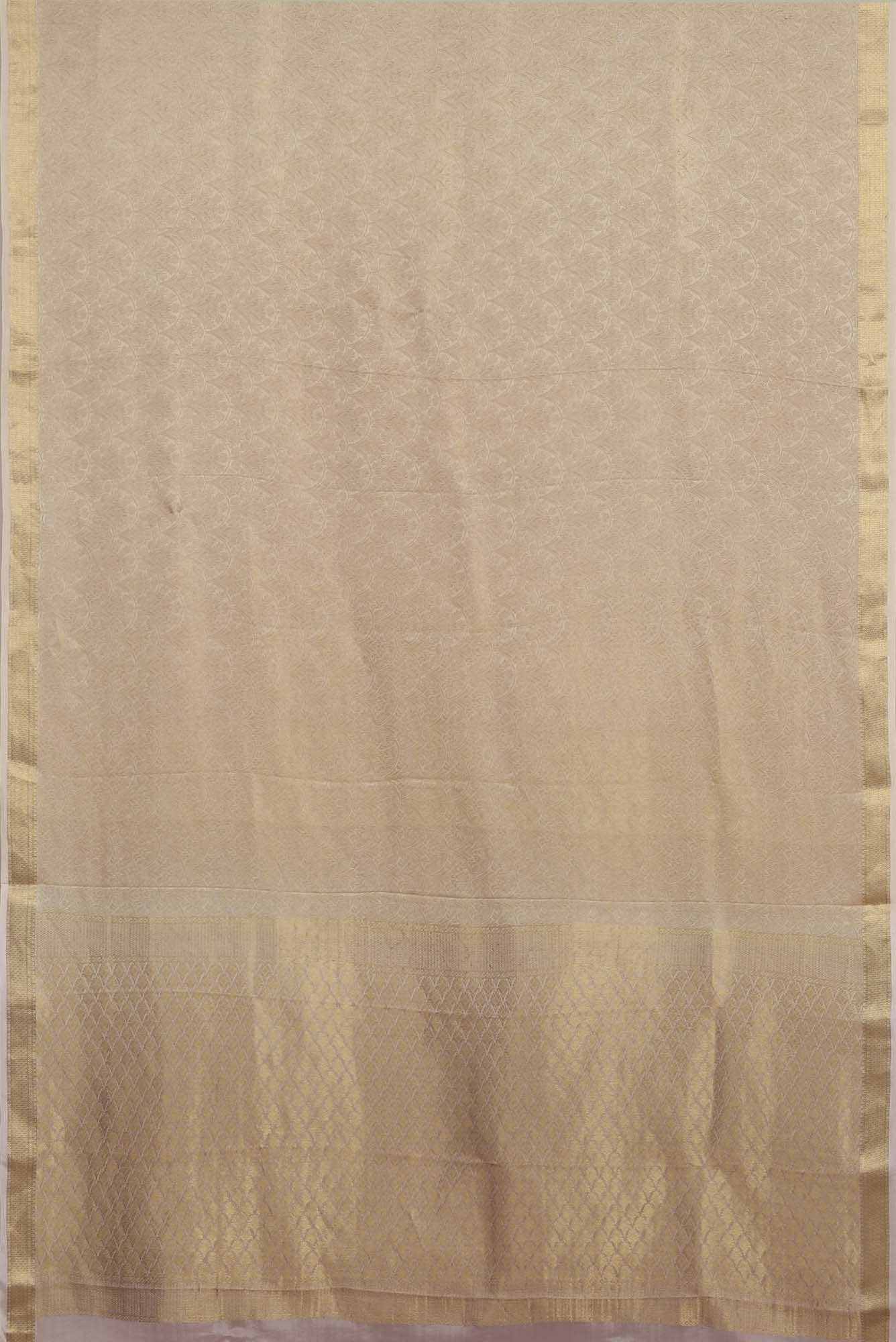 Beige Mysore Crepe Saree