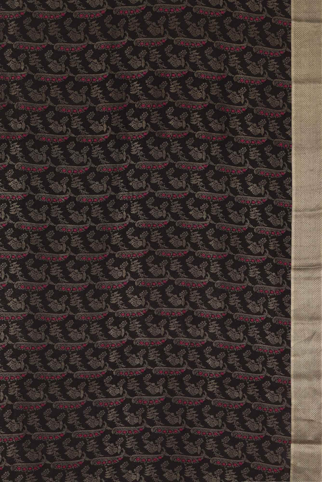 Black Mysore Crepe Saree