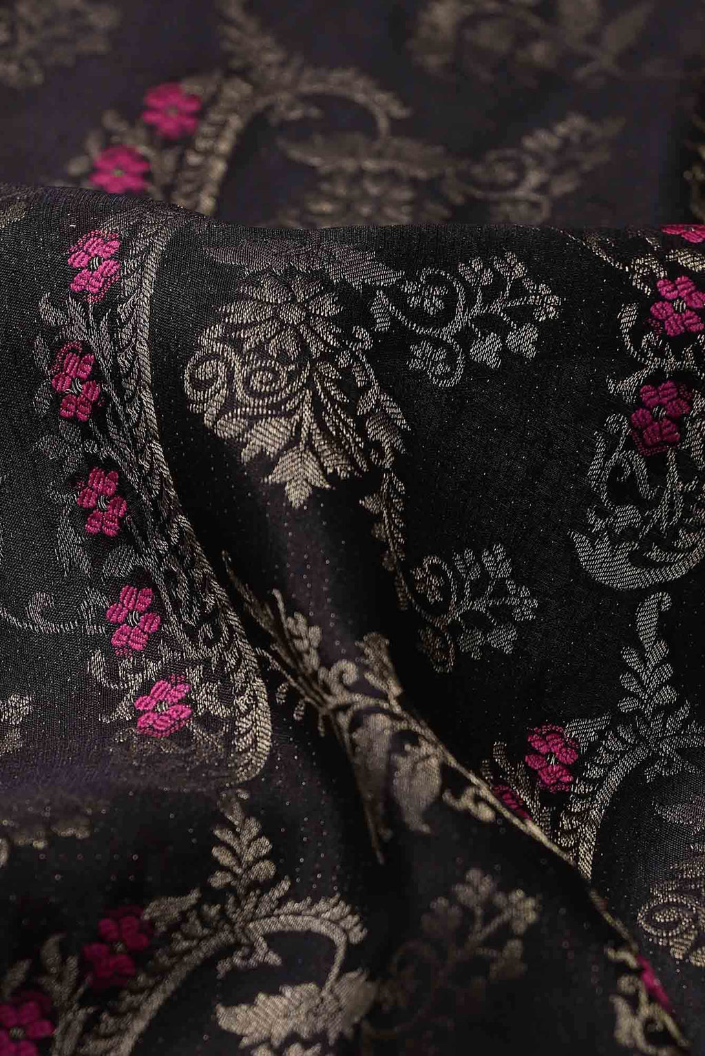 Black Mysore Crepe Saree