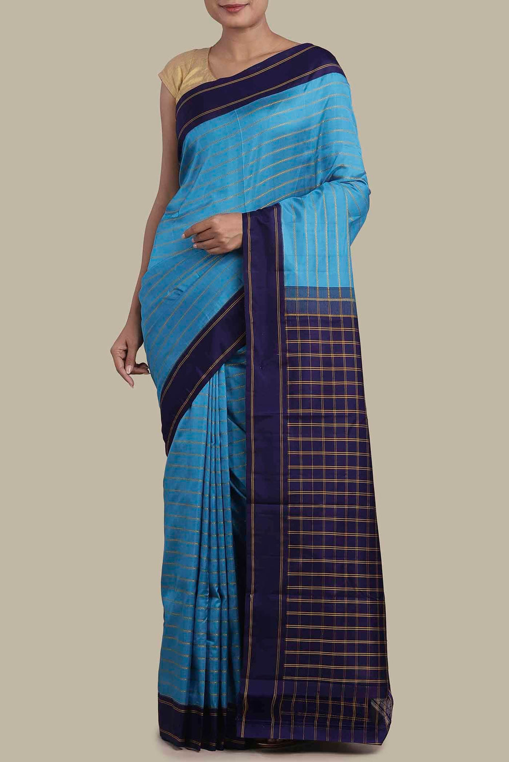 Blue Kanchipuram Silk Saree