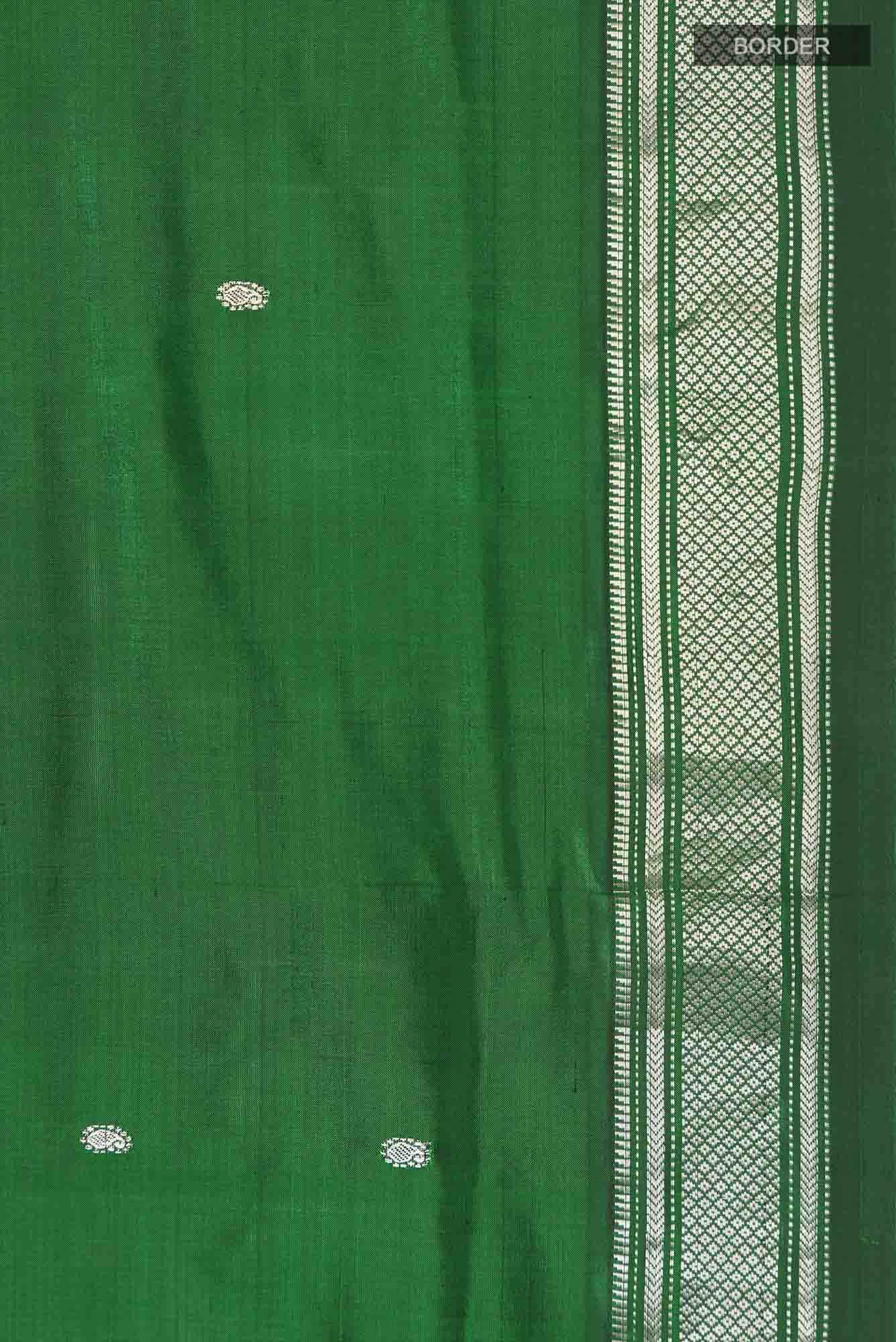 Green Dual Tone Paithani Silk Saree