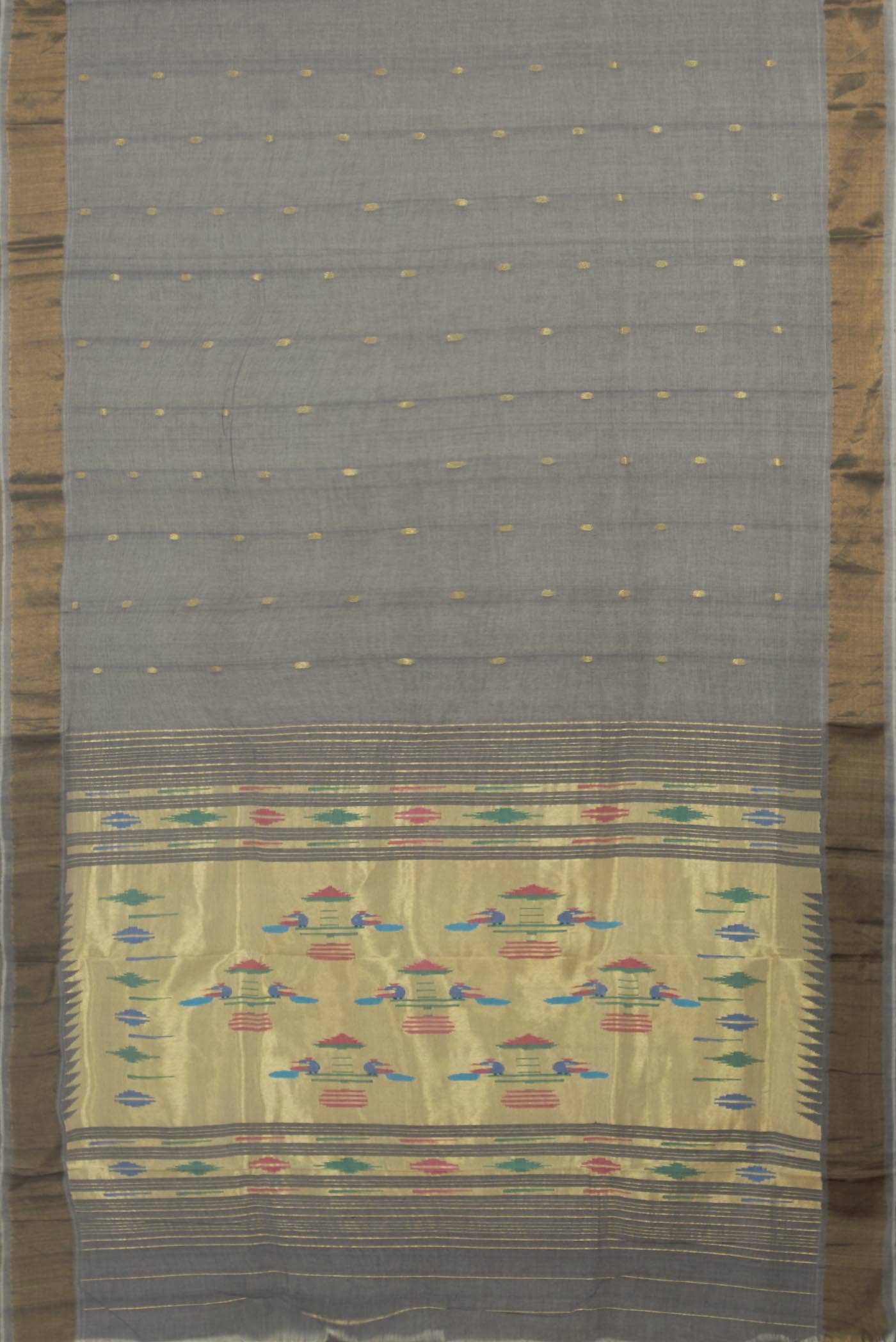 Grey Paithani Cotton Saree