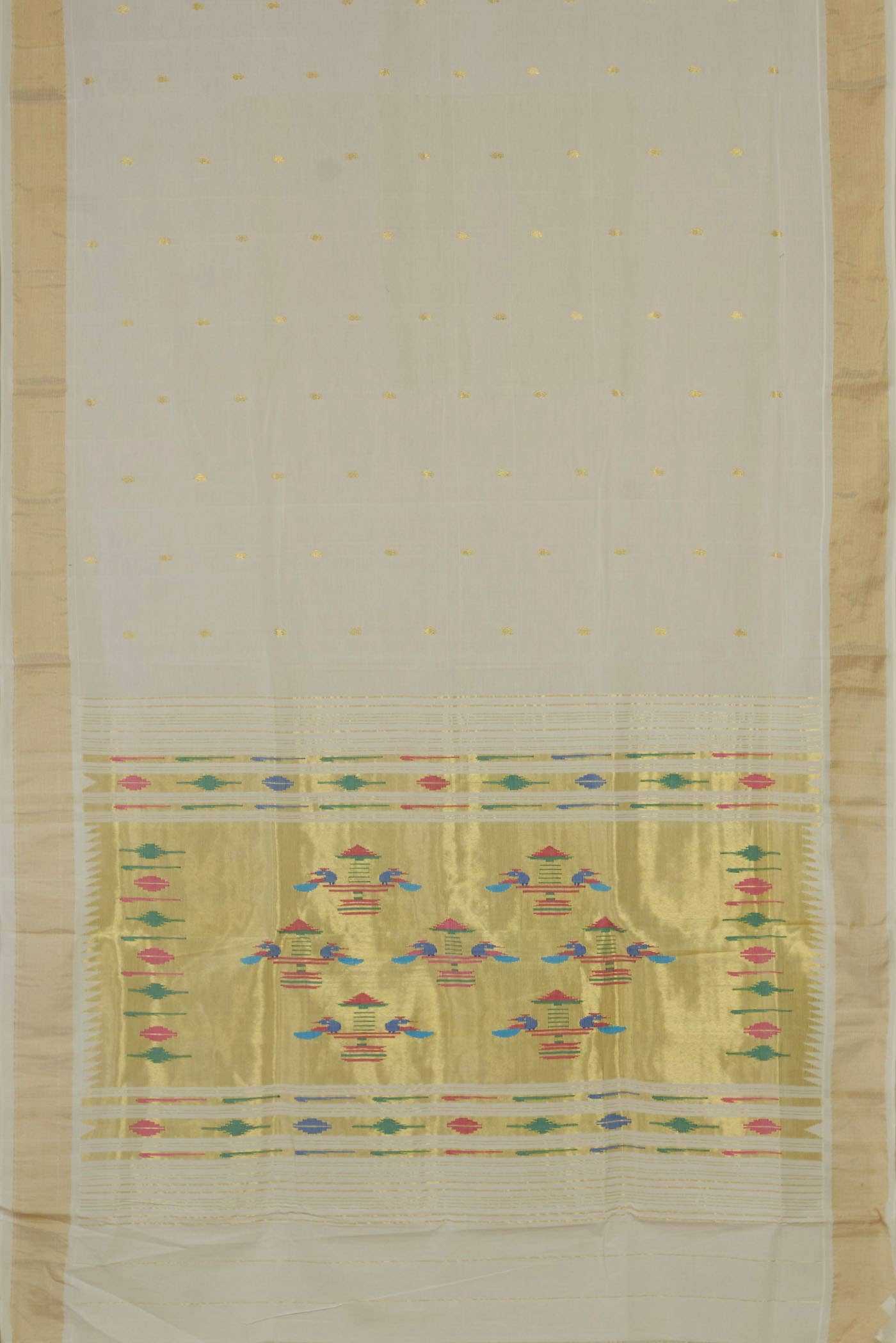 White Paithani Cotton Saree