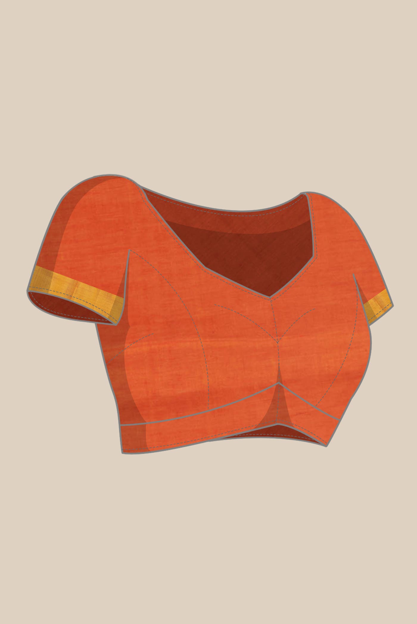 Orange Paithani Cotton Saree