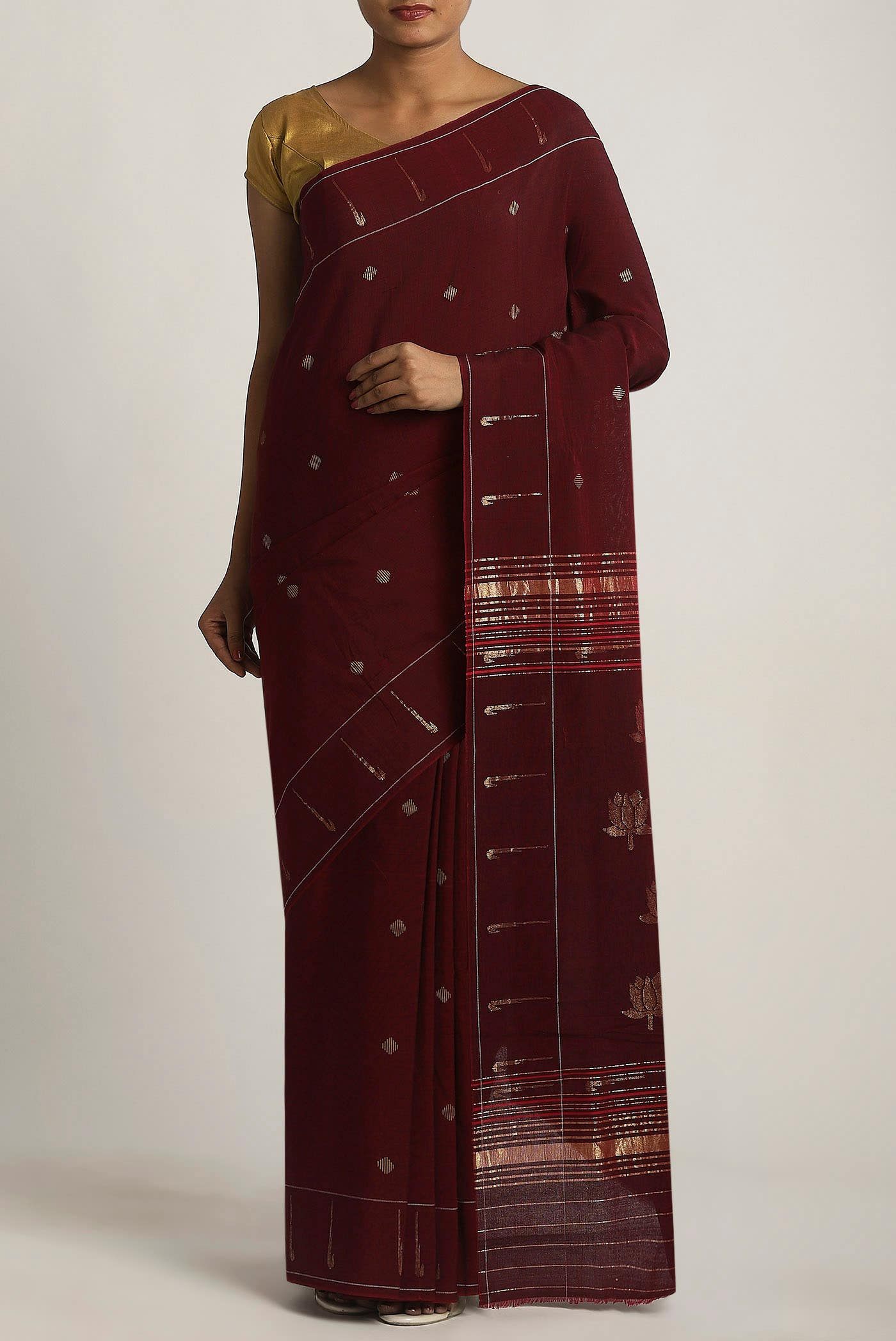 Maroon Paithani Cotton Saree