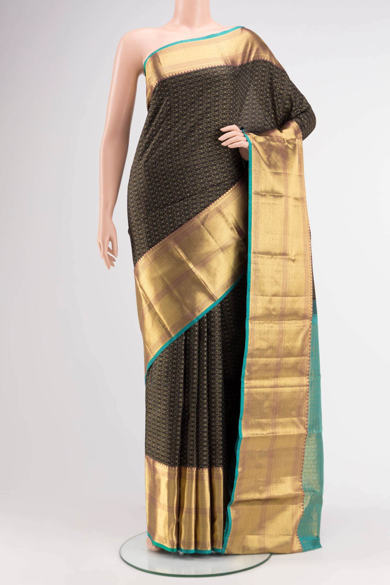 Black Kanchipuram Silk Saree