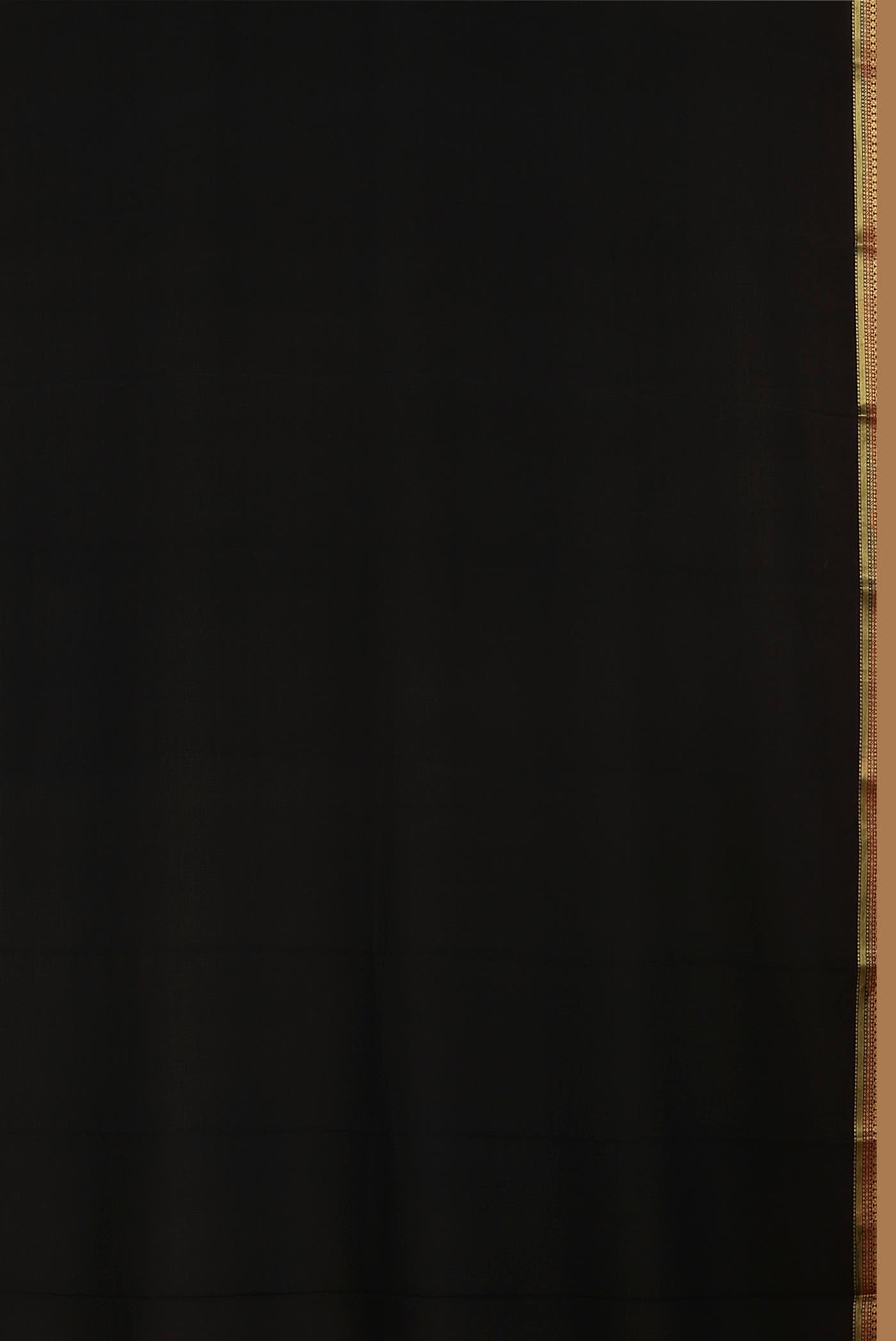 Black Mysore Crepe Saree