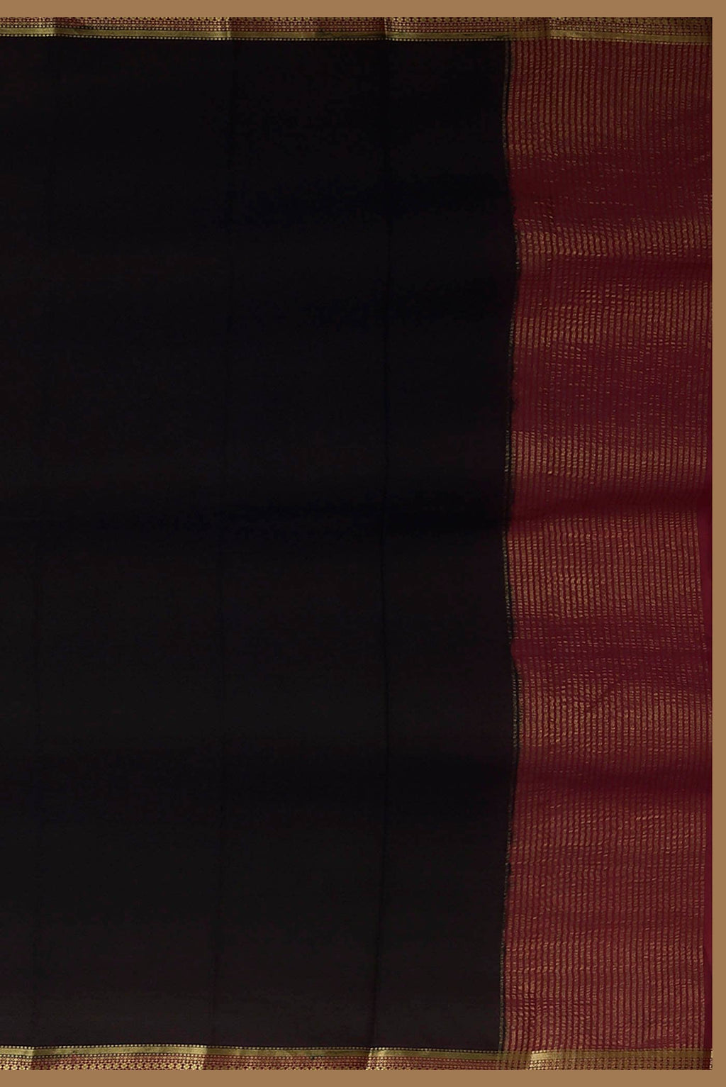 Black Mysore Crepe Saree