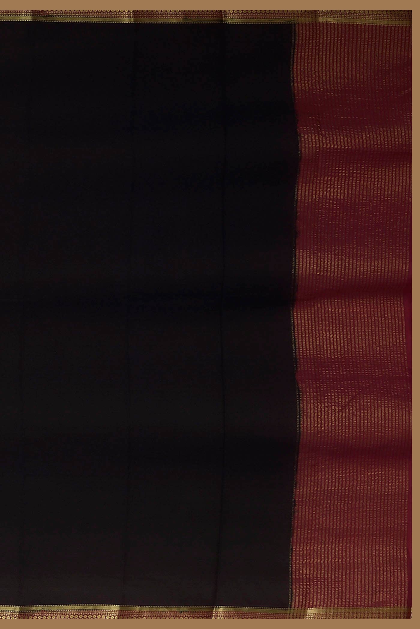 Black Mysore Crepe Saree