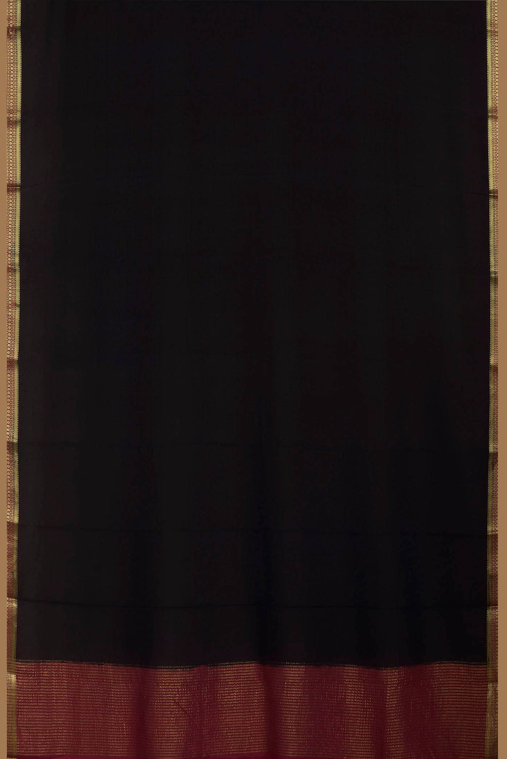 Black Mysore Crepe Saree