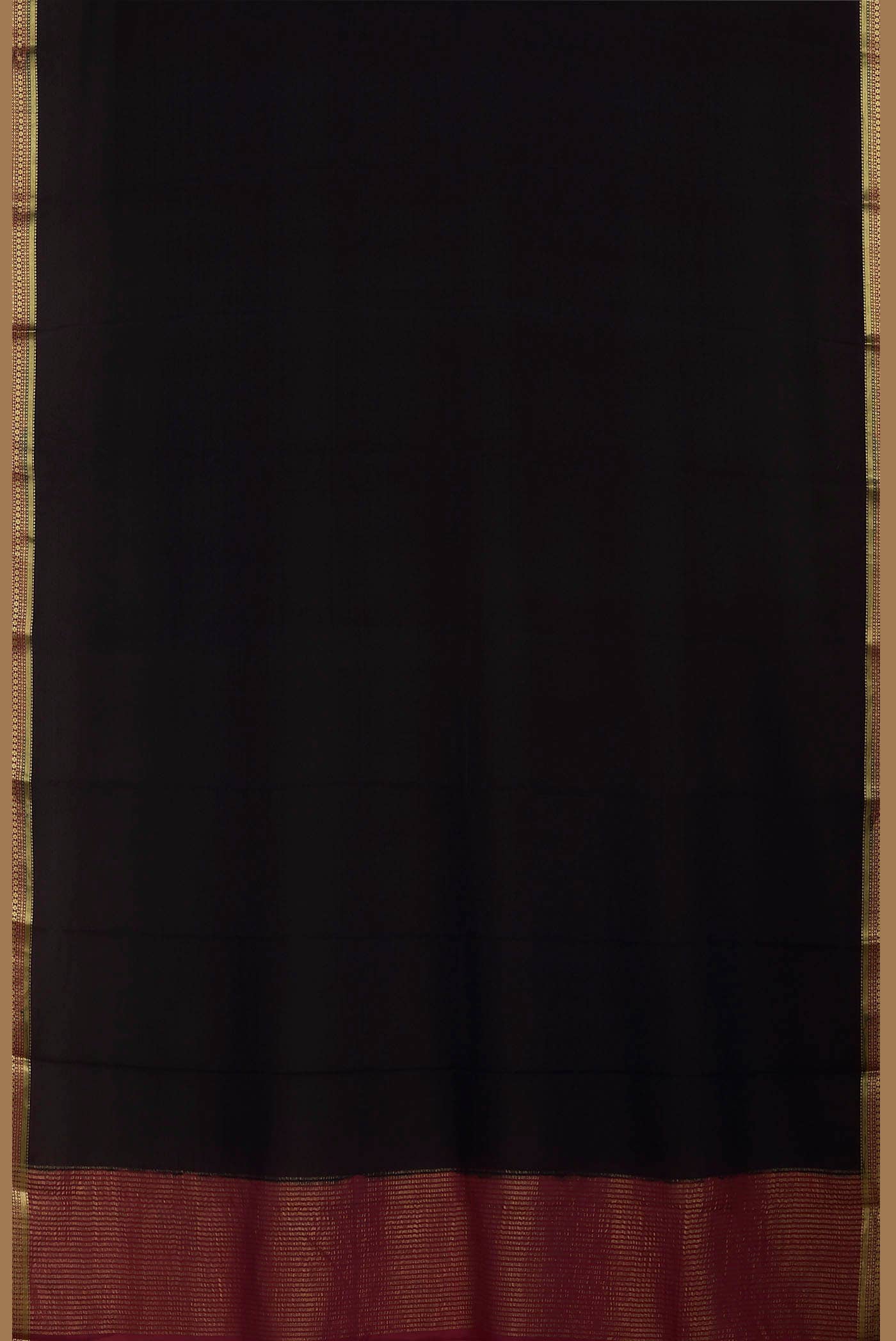 Black Mysore Crepe Saree