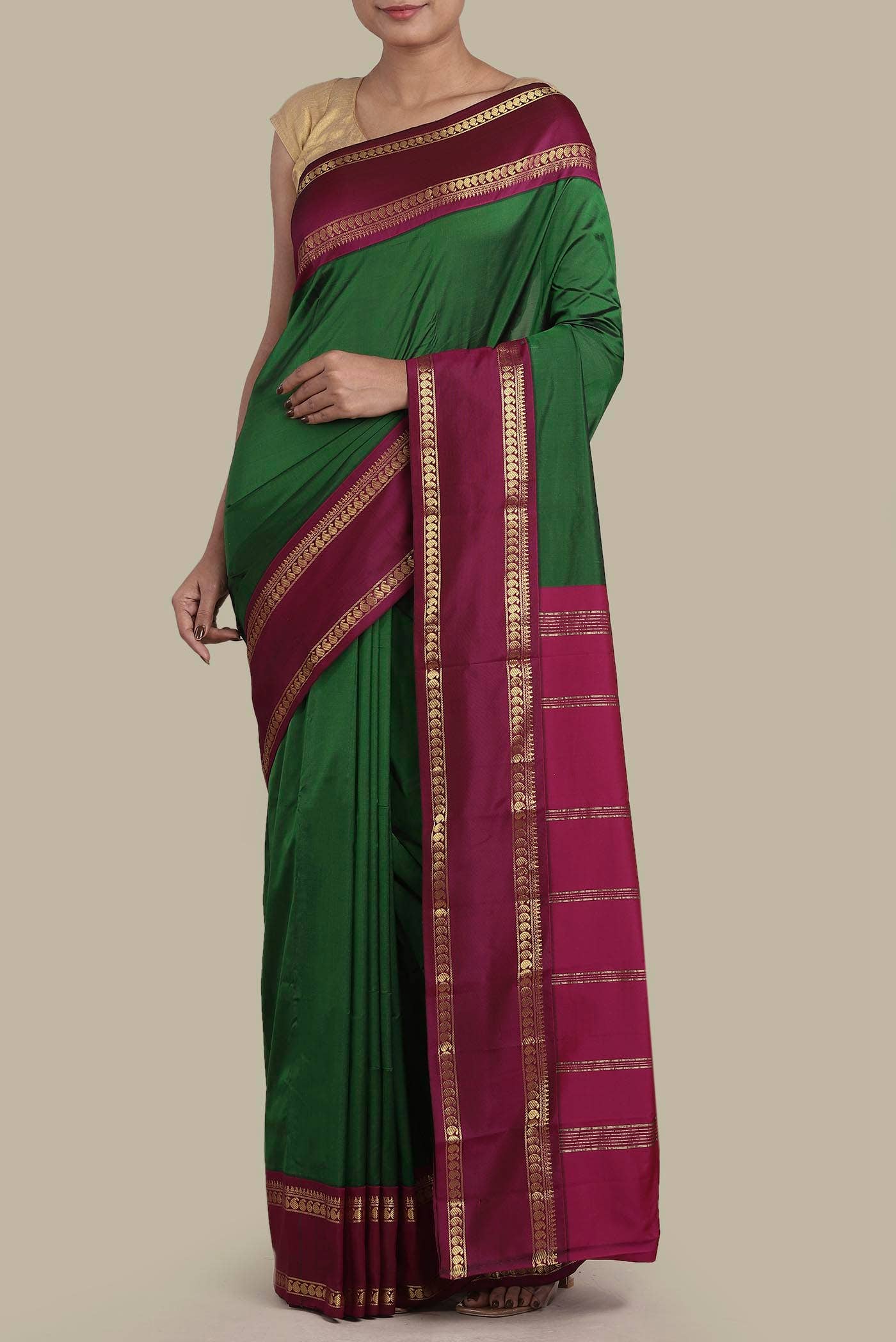 Green Blended Bangalore Silk Saree