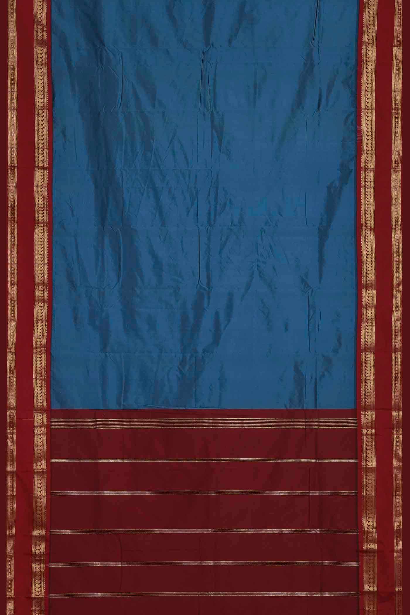 Blue Blended Bangalore Silk Saree