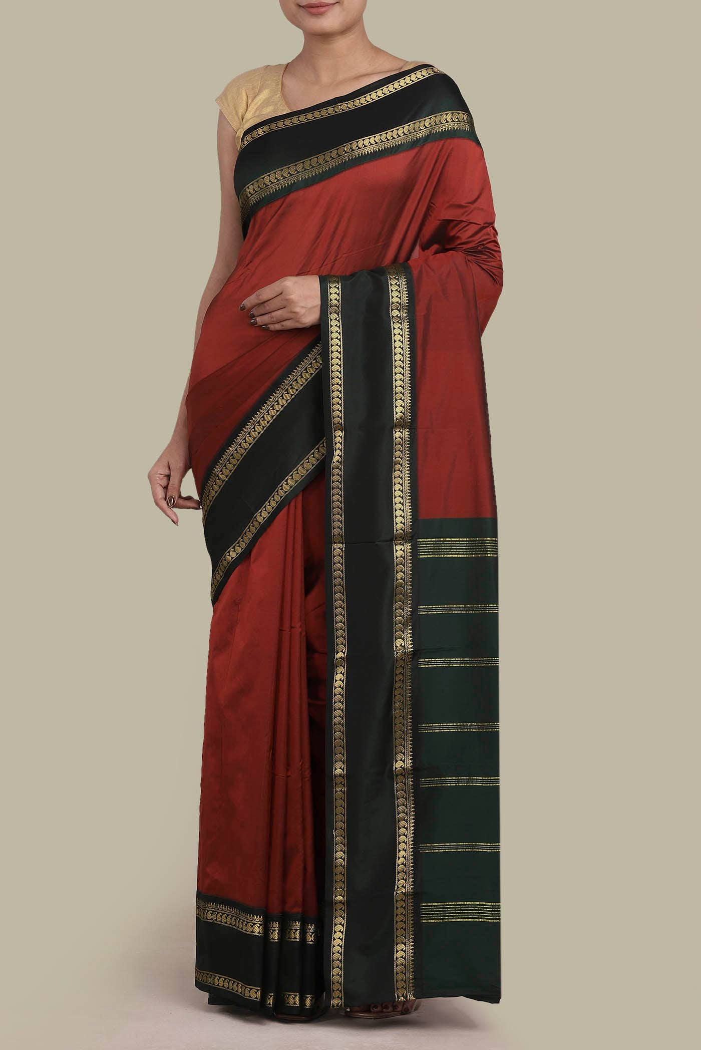 Red Blended Bangalore Silk Saree
